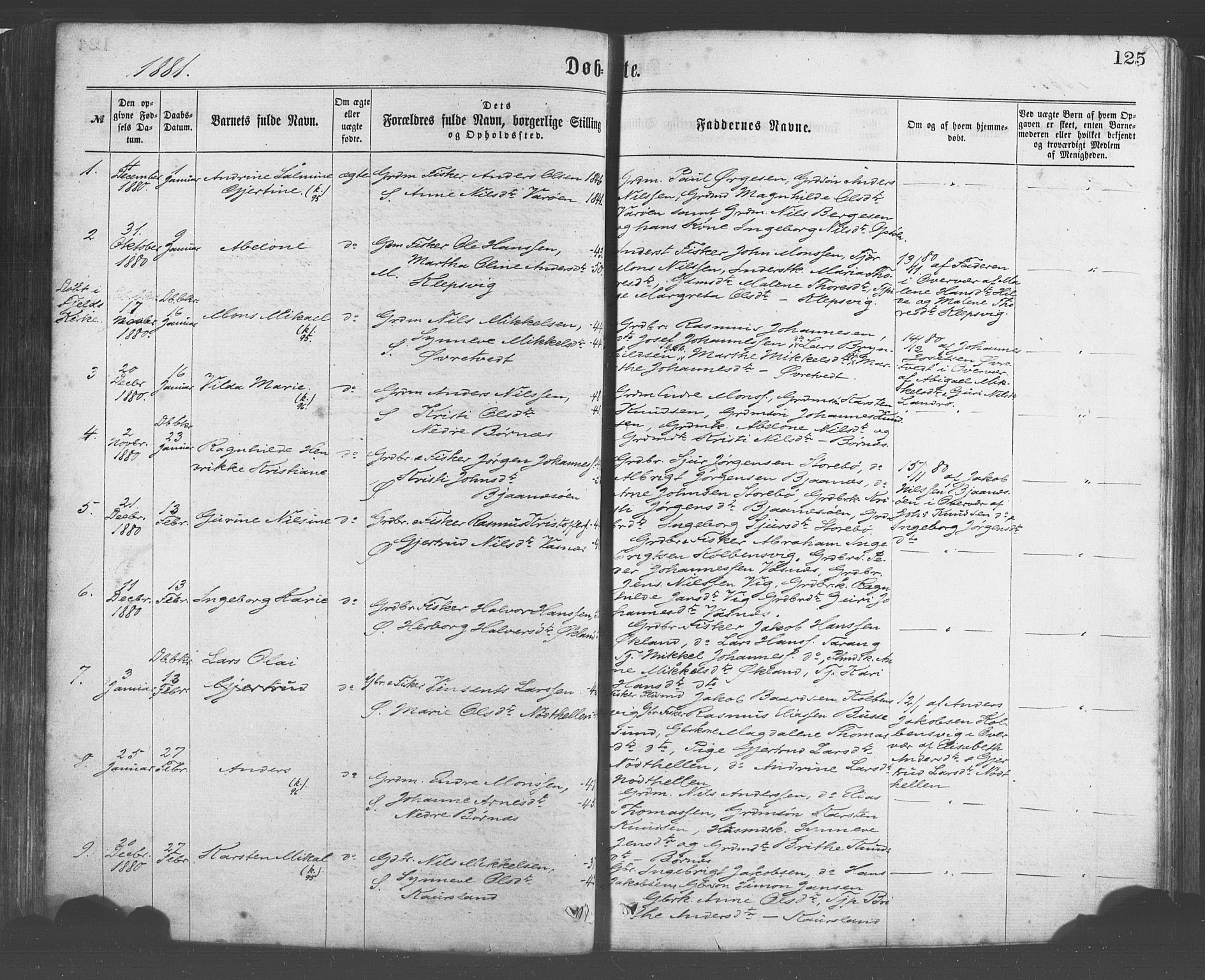 Sund sokneprestembete, SAB/A-99930: Parish register (official) no. A 15, 1867-1881, p. 125