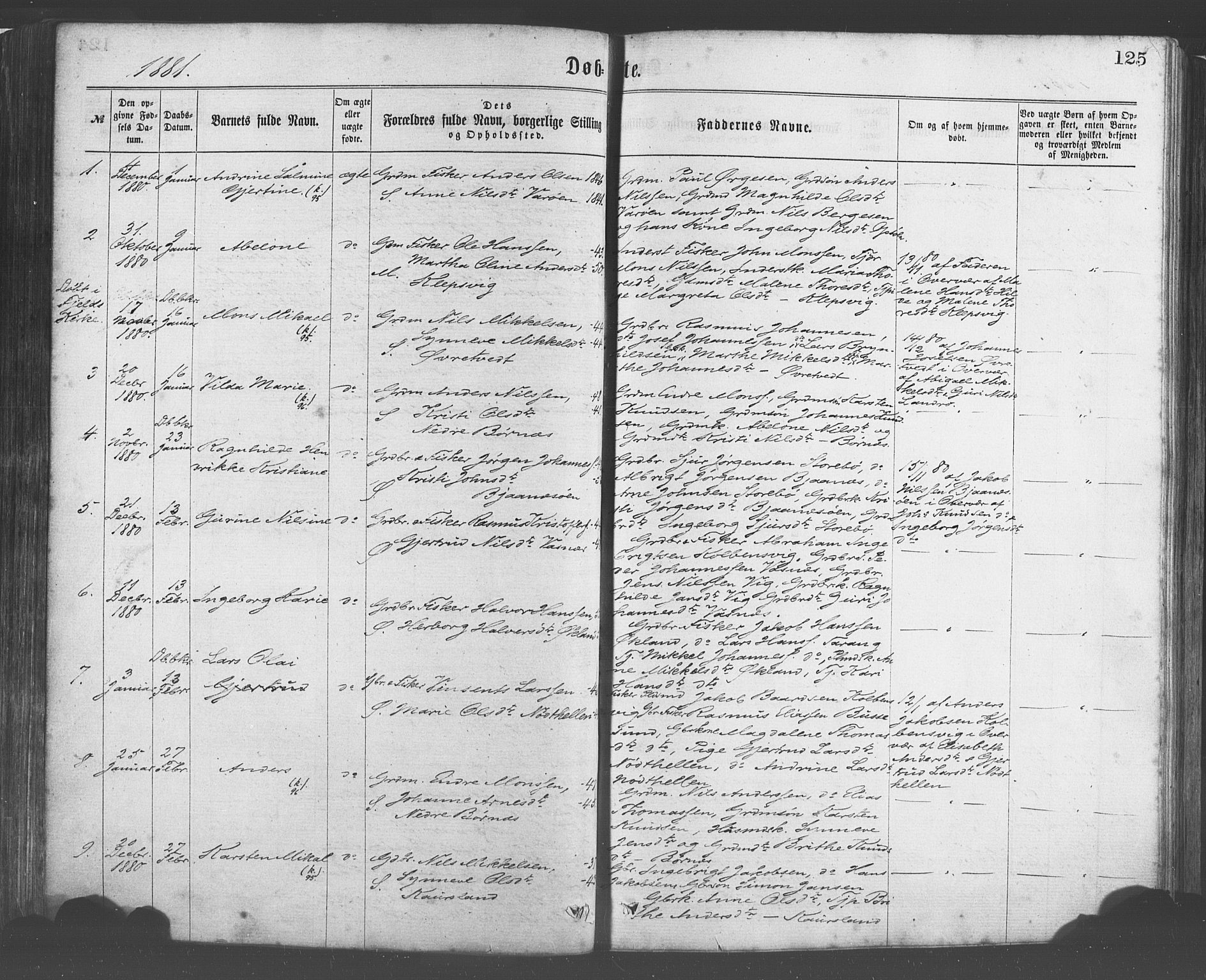 Sund sokneprestembete, AV/SAB-A-99930: Parish register (official) no. A 15, 1867-1881, p. 125