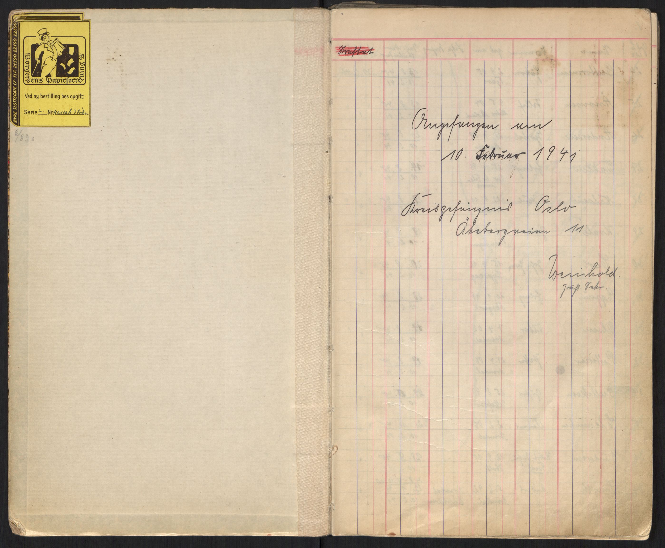 Befehlshaber der Sicherheitspolizei und des SD, AV/RA-RAFA-5969/E/Ec/L0003: Fangeprotokoll, 1941-1945