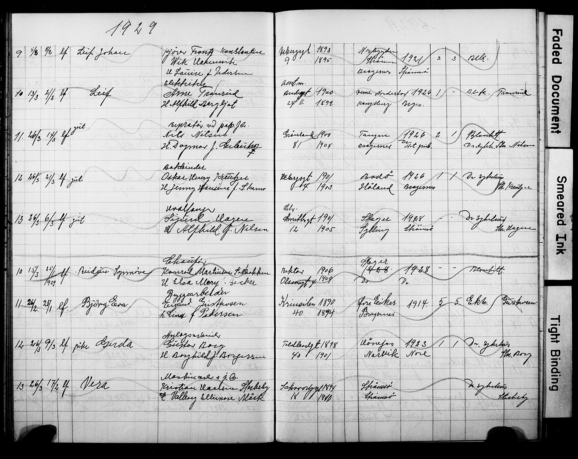 Strømsø kirkebøker, SAKO/A-246/Y/Ya/L0010: Parish register draft no. I 10, 1925-1930