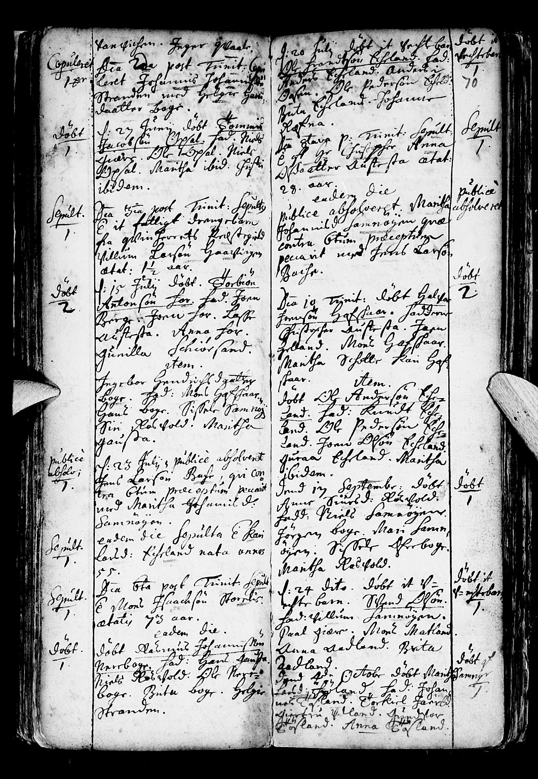 Os sokneprestembete, SAB/A-99929: Parish register (official) no. A 6, 1669-1719, p. 70