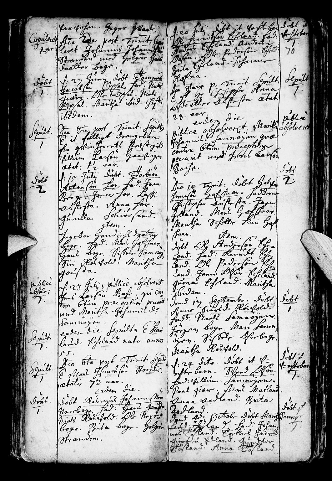 Os sokneprestembete, AV/SAB-A-99929: Parish register (official) no. A 6, 1669-1719, p. 70