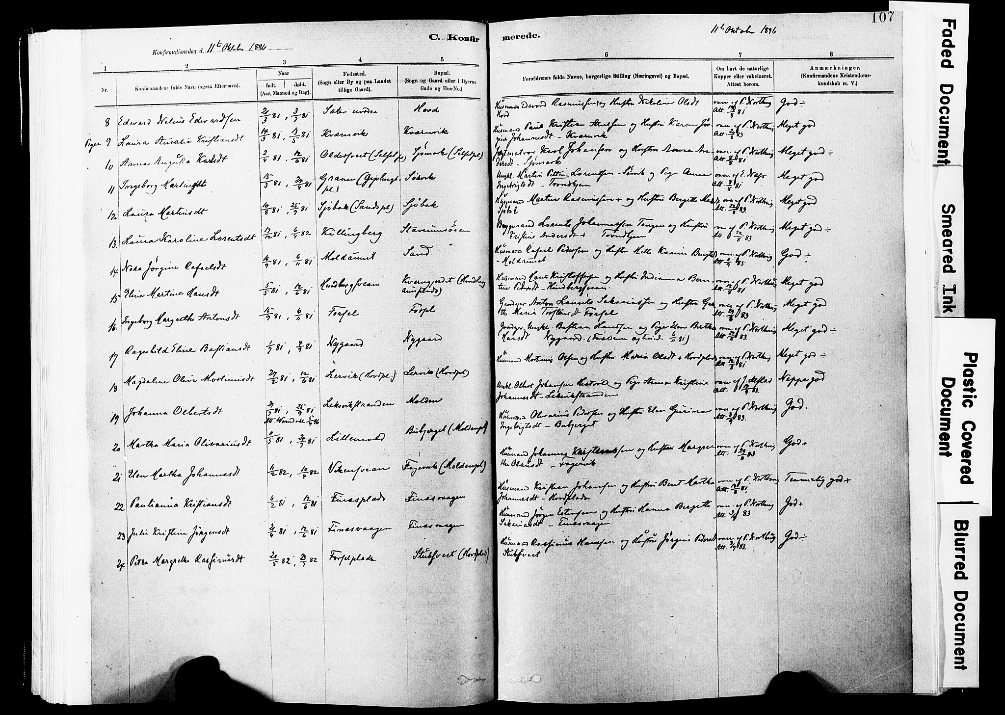Ministerialprotokoller, klokkerbøker og fødselsregistre - Nord-Trøndelag, SAT/A-1458/744/L0420: Parish register (official) no. 744A04, 1882-1904, p. 107