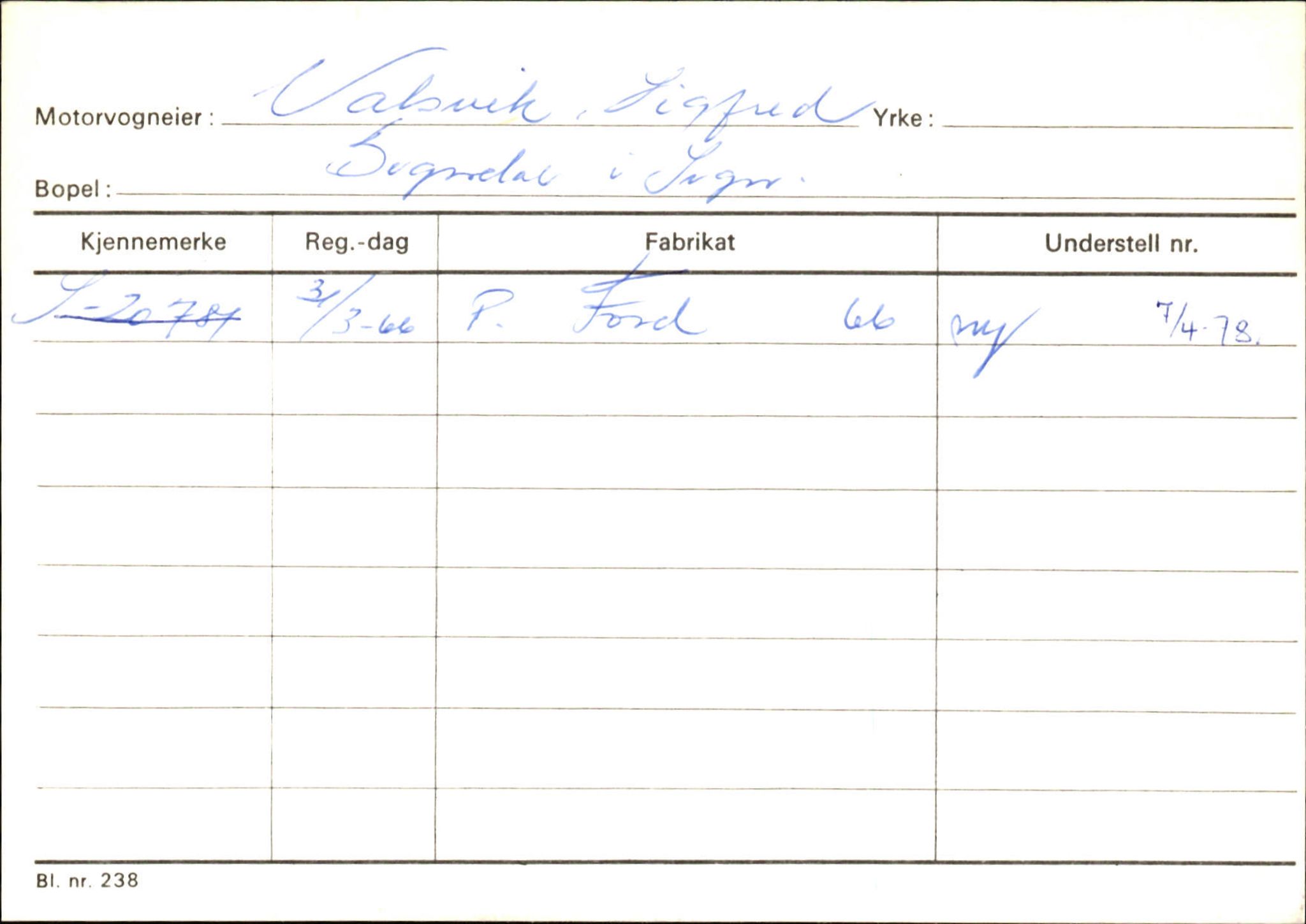 Statens vegvesen, Sogn og Fjordane vegkontor, AV/SAB-A-5301/4/F/L0125: Eigarregister Sogndal V-Å. Aurland A-Å. Fjaler A-N, 1945-1975, p. 2