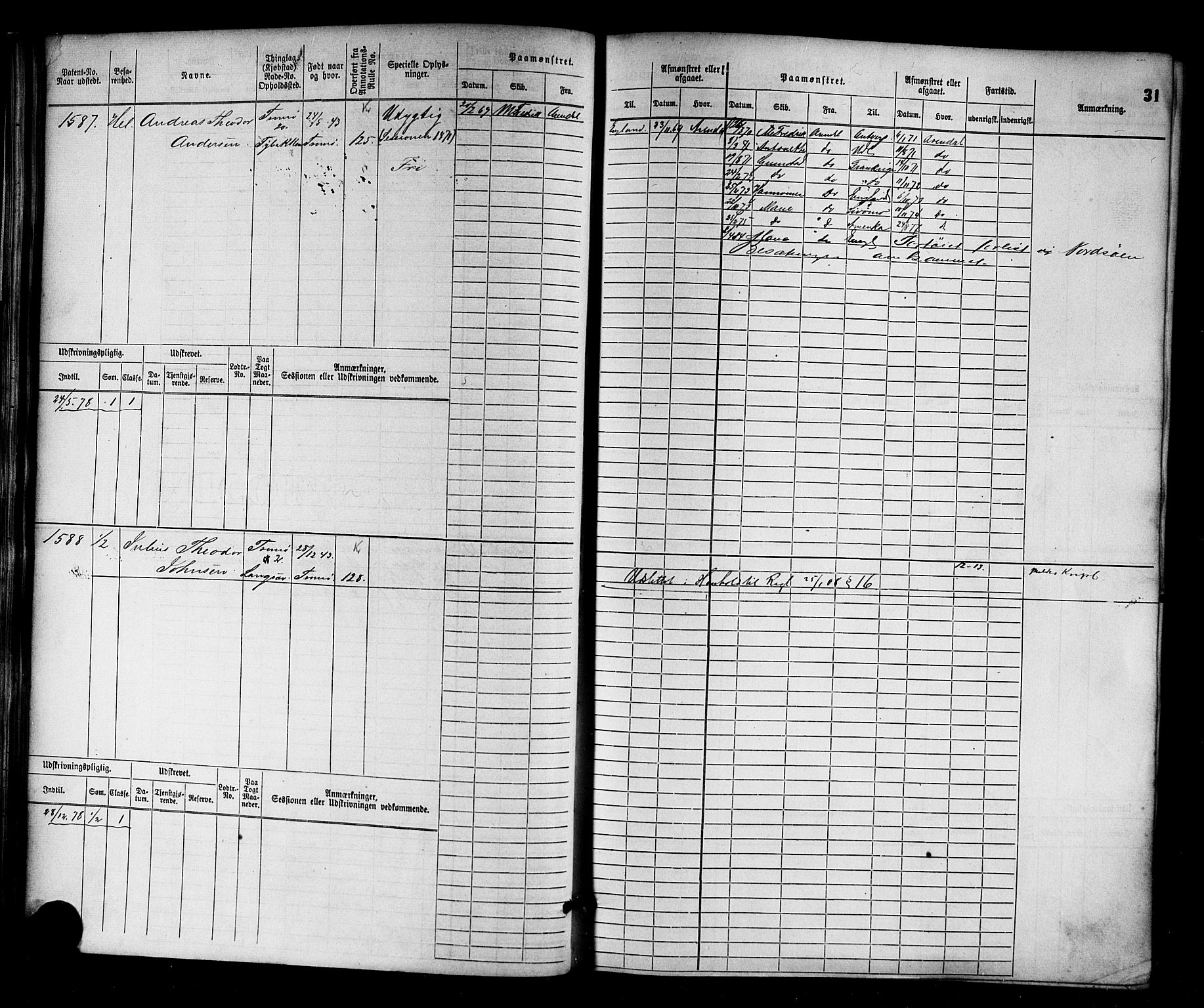 Arendal mønstringskrets, AV/SAK-2031-0012/F/Fb/L0012: Hovedrulle nr 1529-2290, S-10, 1868-1885, p. 32