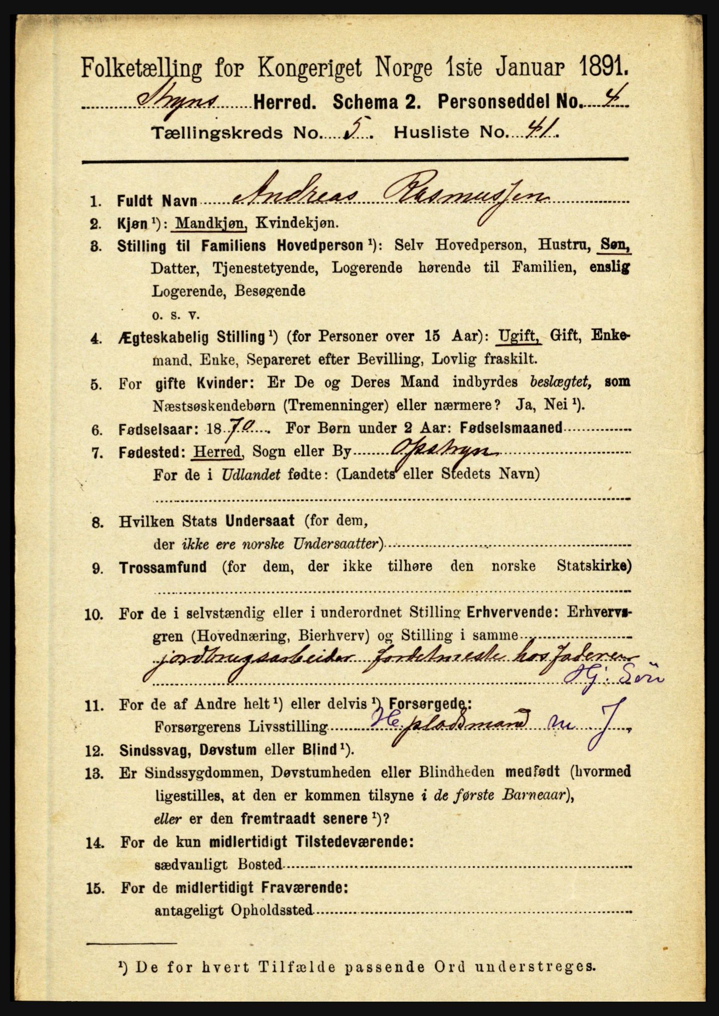 RA, 1891 census for 1448 Stryn, 1891, p. 2328