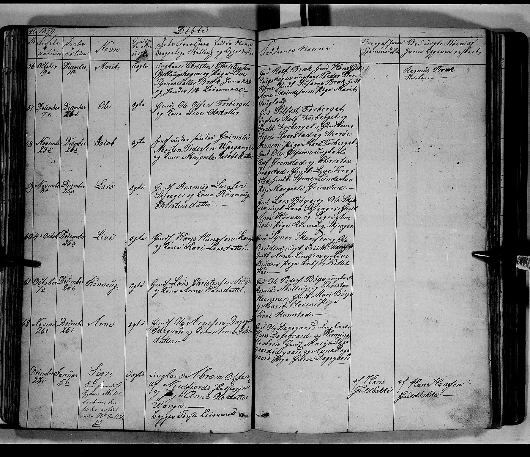 Lom prestekontor, SAH/PREST-070/L/L0004: Parish register (copy) no. 4, 1845-1864, p. 96-97