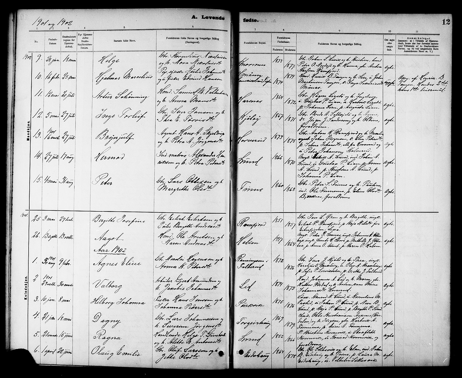 Ministerialprotokoller, klokkerbøker og fødselsregistre - Nord-Trøndelag, SAT/A-1458/780/L0652: Parish register (copy) no. 780C04, 1899-1911, p. 12
