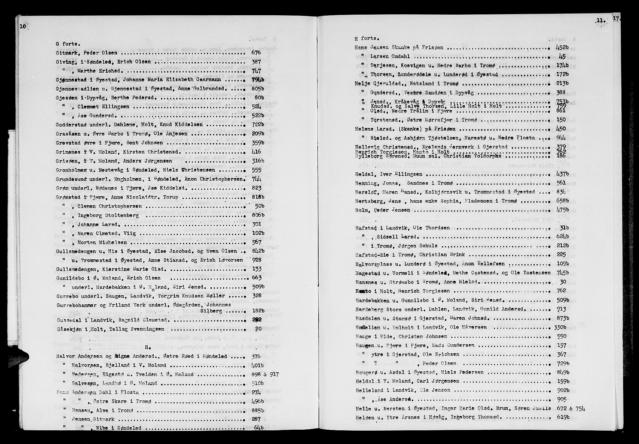 Nedenes sorenskriveri før 1824, AV/SAK-1221-0007/H/Hc/L0040: Skifteprotokoll med register nr 27, 1788-1791, p. 10-11