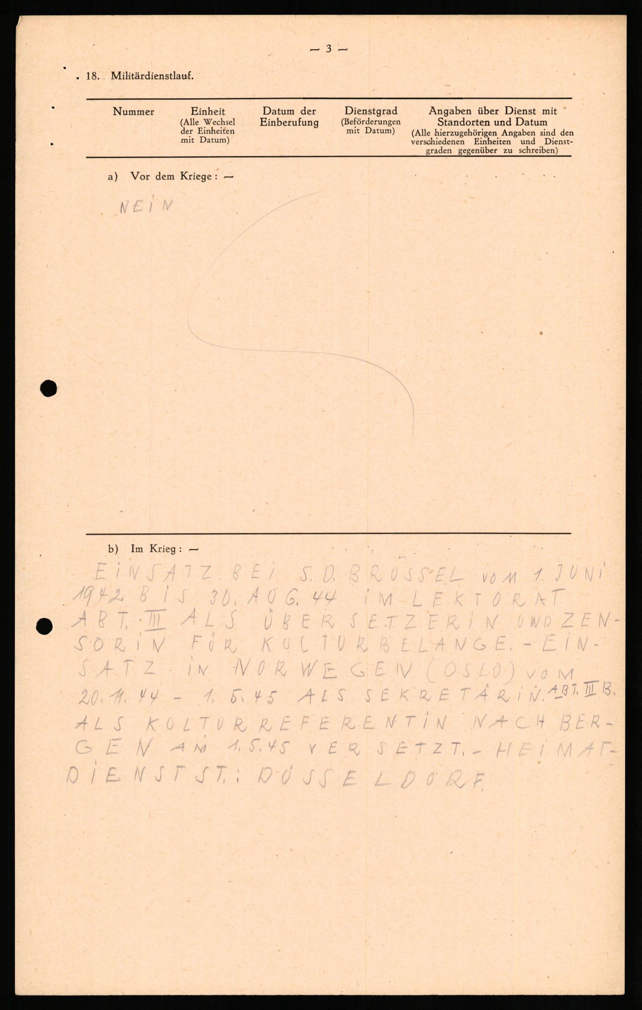 Forsvaret, Forsvarets overkommando II, AV/RA-RAFA-3915/D/Db/L0026: CI Questionaires. Tyske okkupasjonsstyrker i Norge. Tyskere., 1945-1946, p. 301