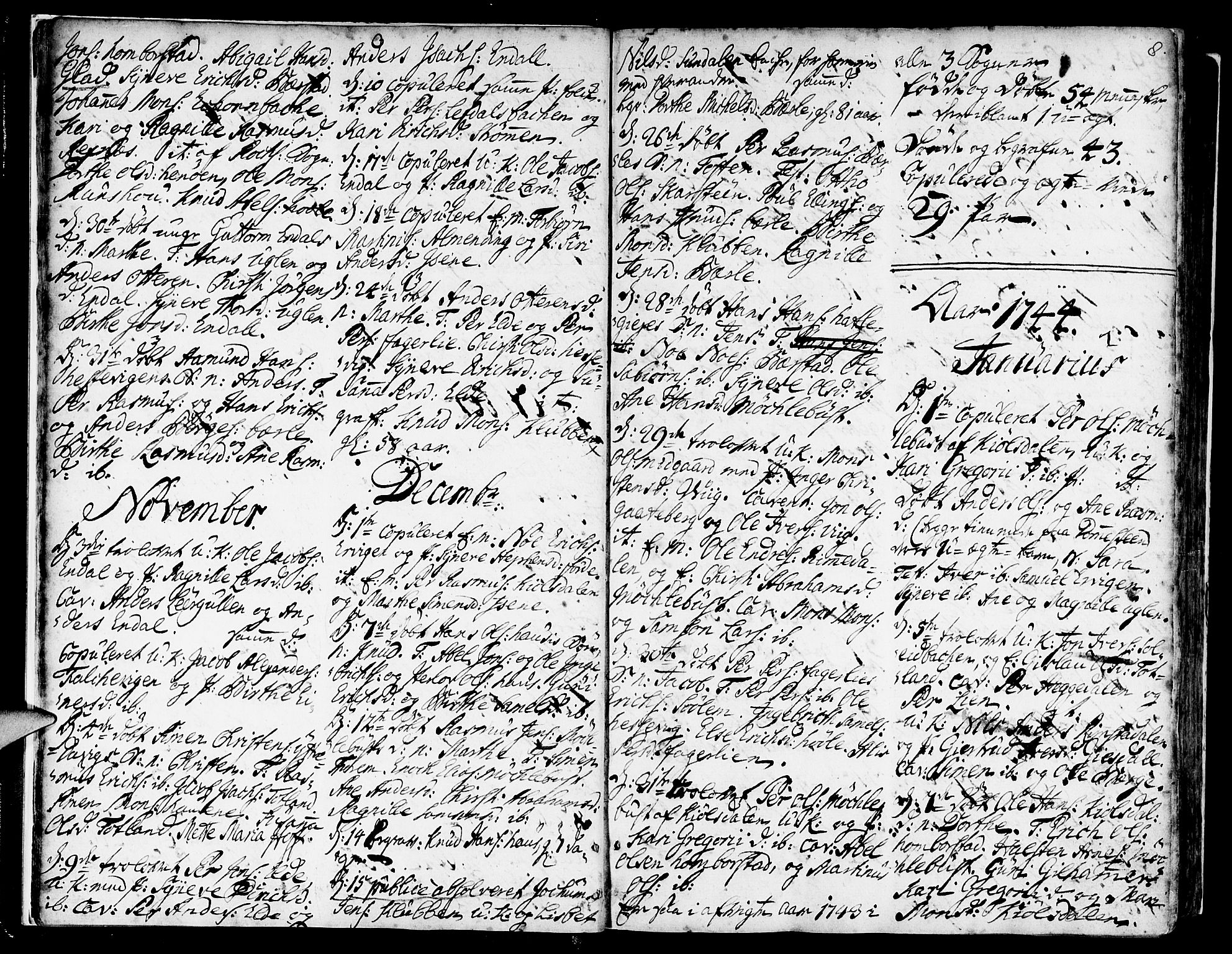 Davik sokneprestembete, SAB/A-79701/H/Haa/Haaa/L0002: Parish register (official) no. A 2, 1742-1816, p. 8