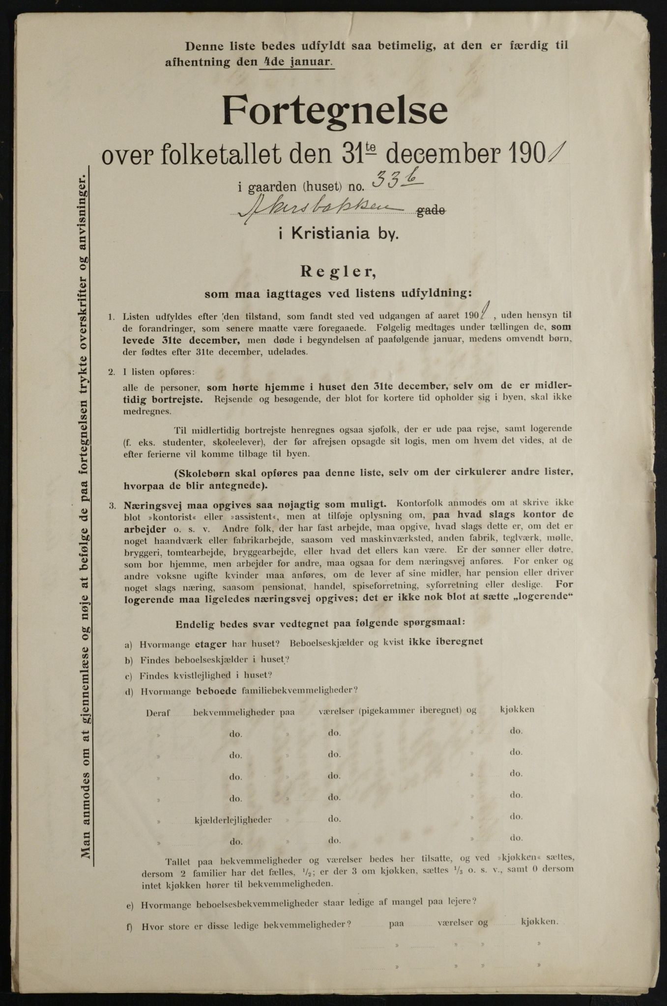 OBA, Municipal Census 1901 for Kristiania, 1901, p. 35