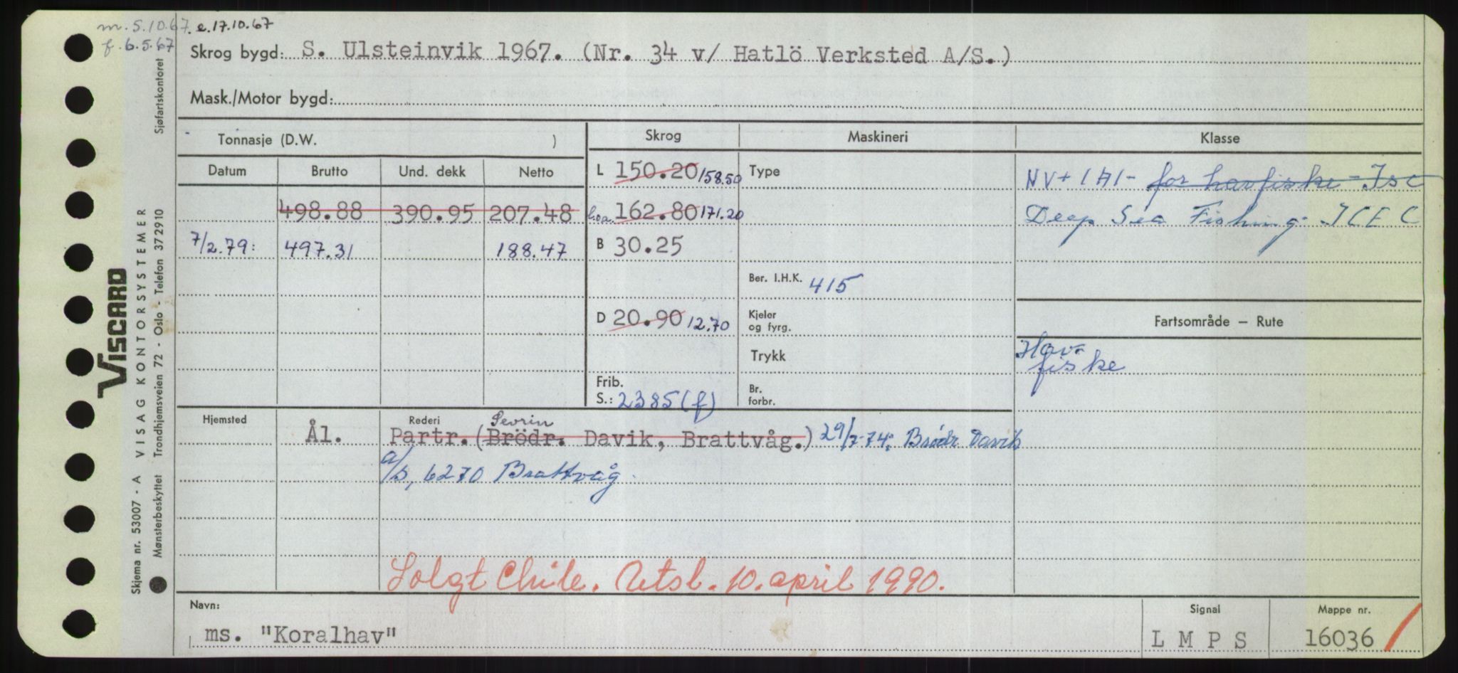 Sjøfartsdirektoratet med forløpere, Skipsmålingen, RA/S-1627/H/Hd/L0021: Fartøy, Kor-Kår, p. 7