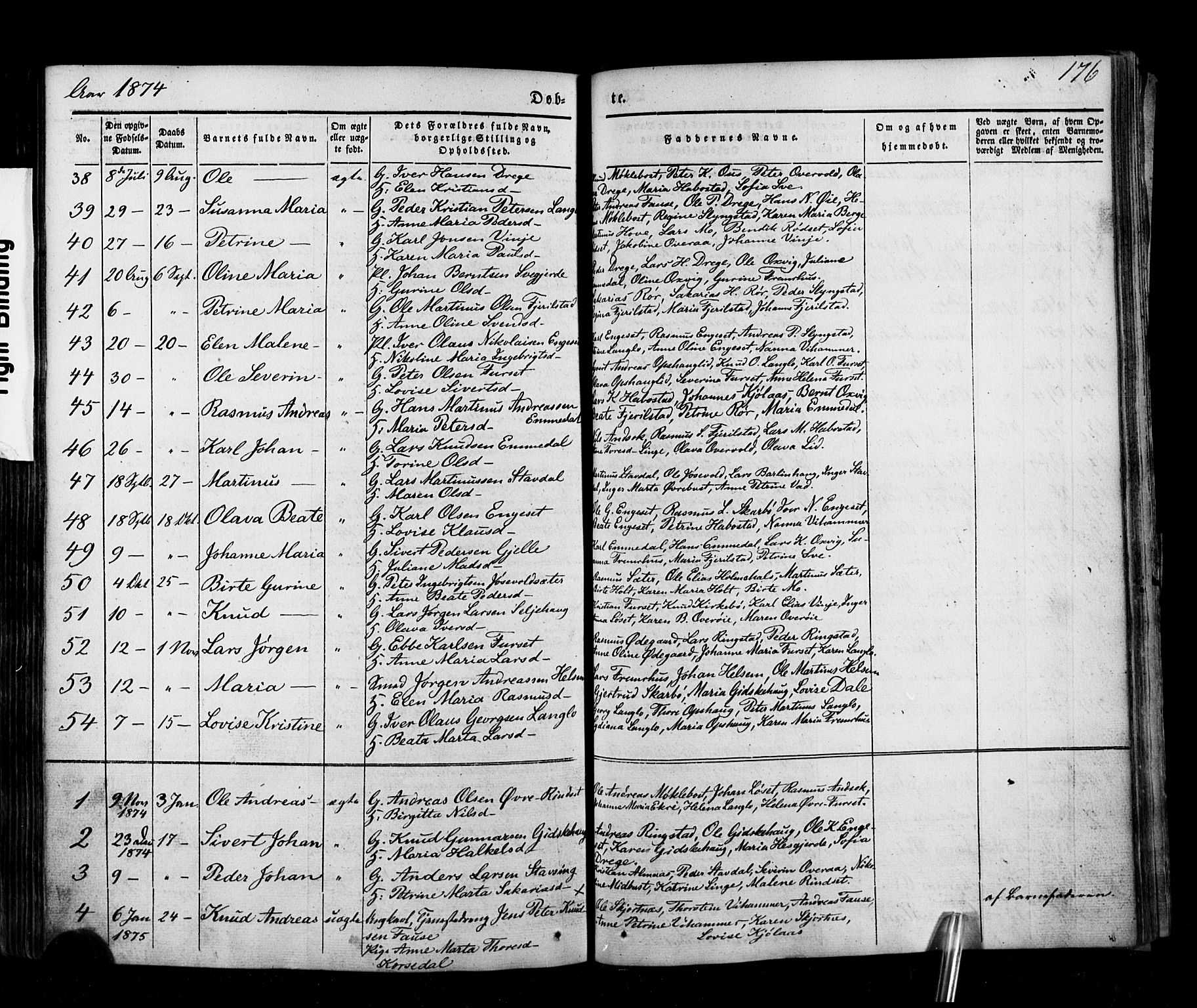 Ministerialprotokoller, klokkerbøker og fødselsregistre - Møre og Romsdal, AV/SAT-A-1454/520/L0275: Parish register (official) no. 520A05, 1844-1881, p. 176