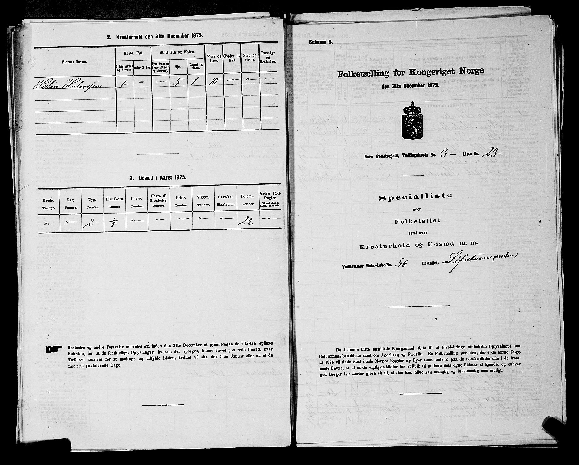 SAKO, 1875 census for 0633P Nore, 1875, p. 410
