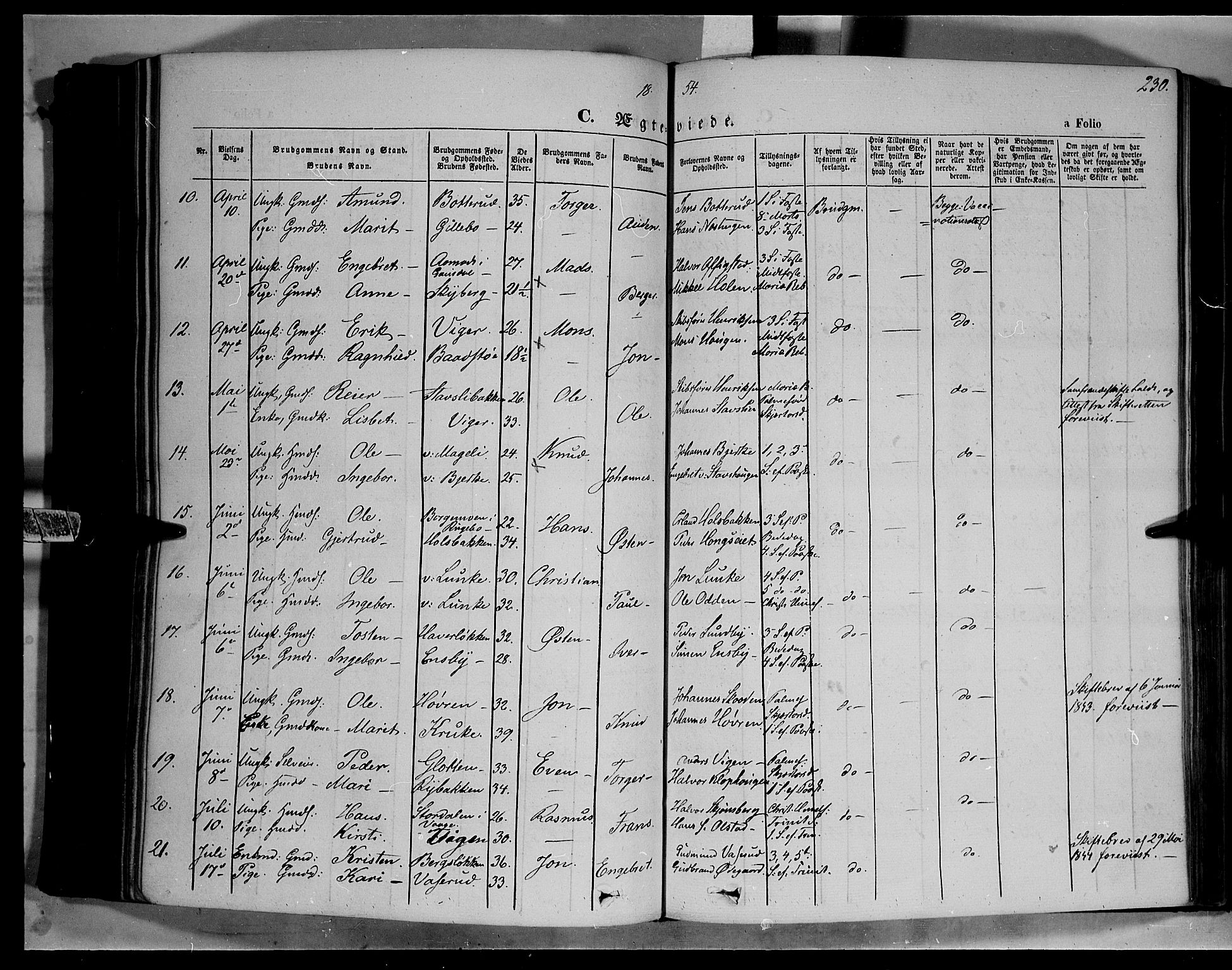 Øyer prestekontor, SAH/PREST-084/H/Ha/Haa/L0005: Parish register (official) no. 5, 1842-1857, p. 230