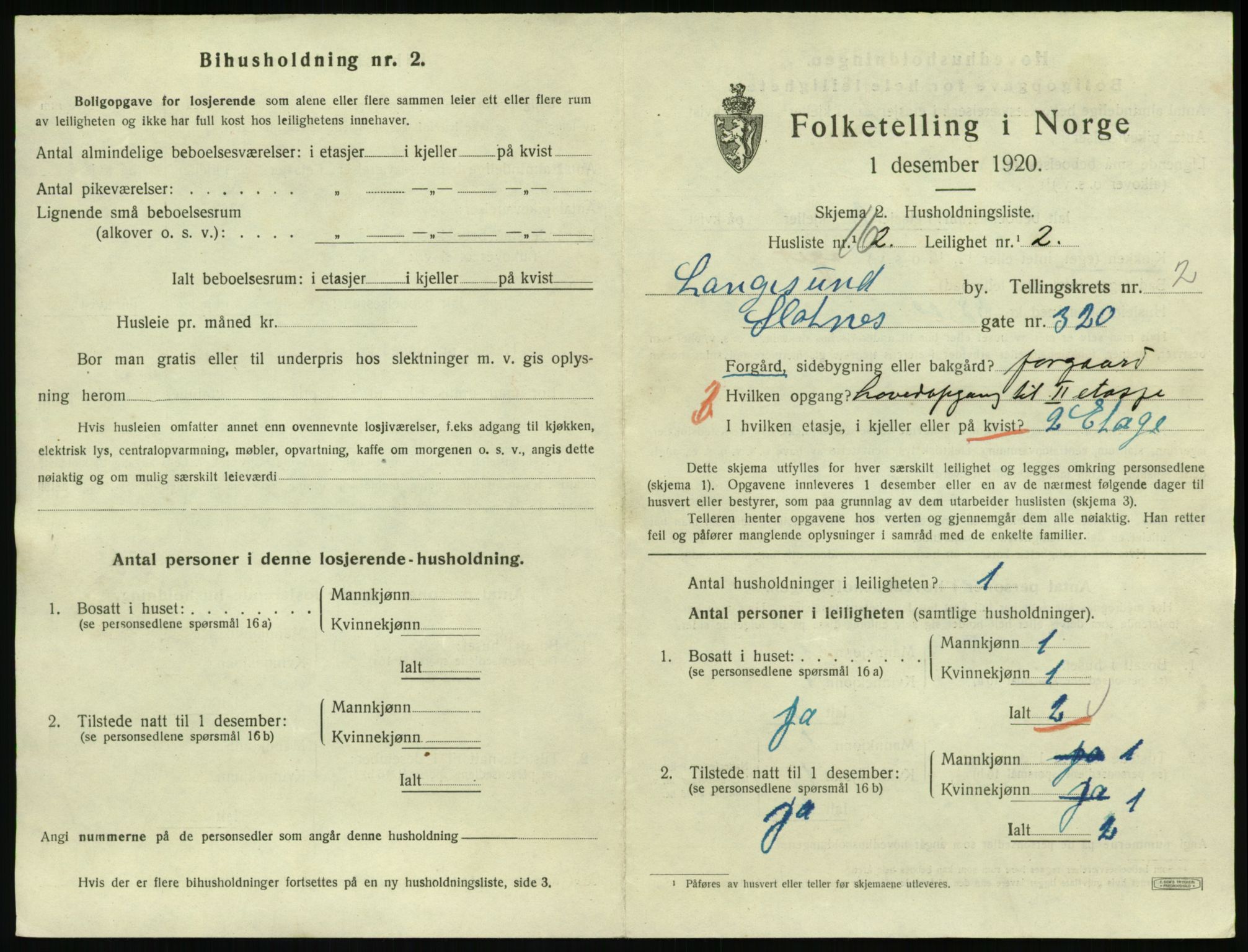 SAKO, 1920 census for Langesund, 1920, p. 1655