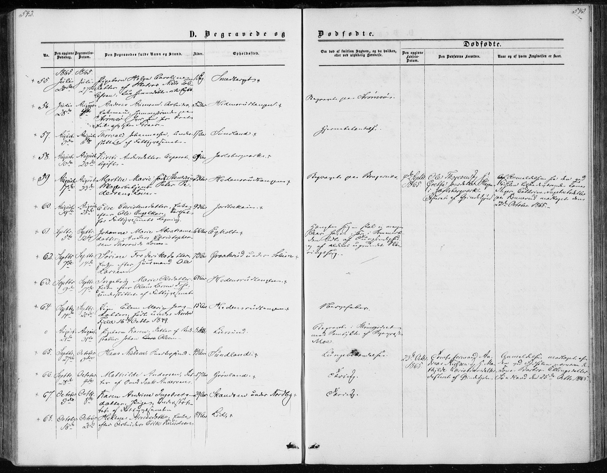 Skoger kirkebøker, SAKO/A-59/F/Fa/L0004: Parish register (official) no. I 4, 1862-1872, p. 542-543