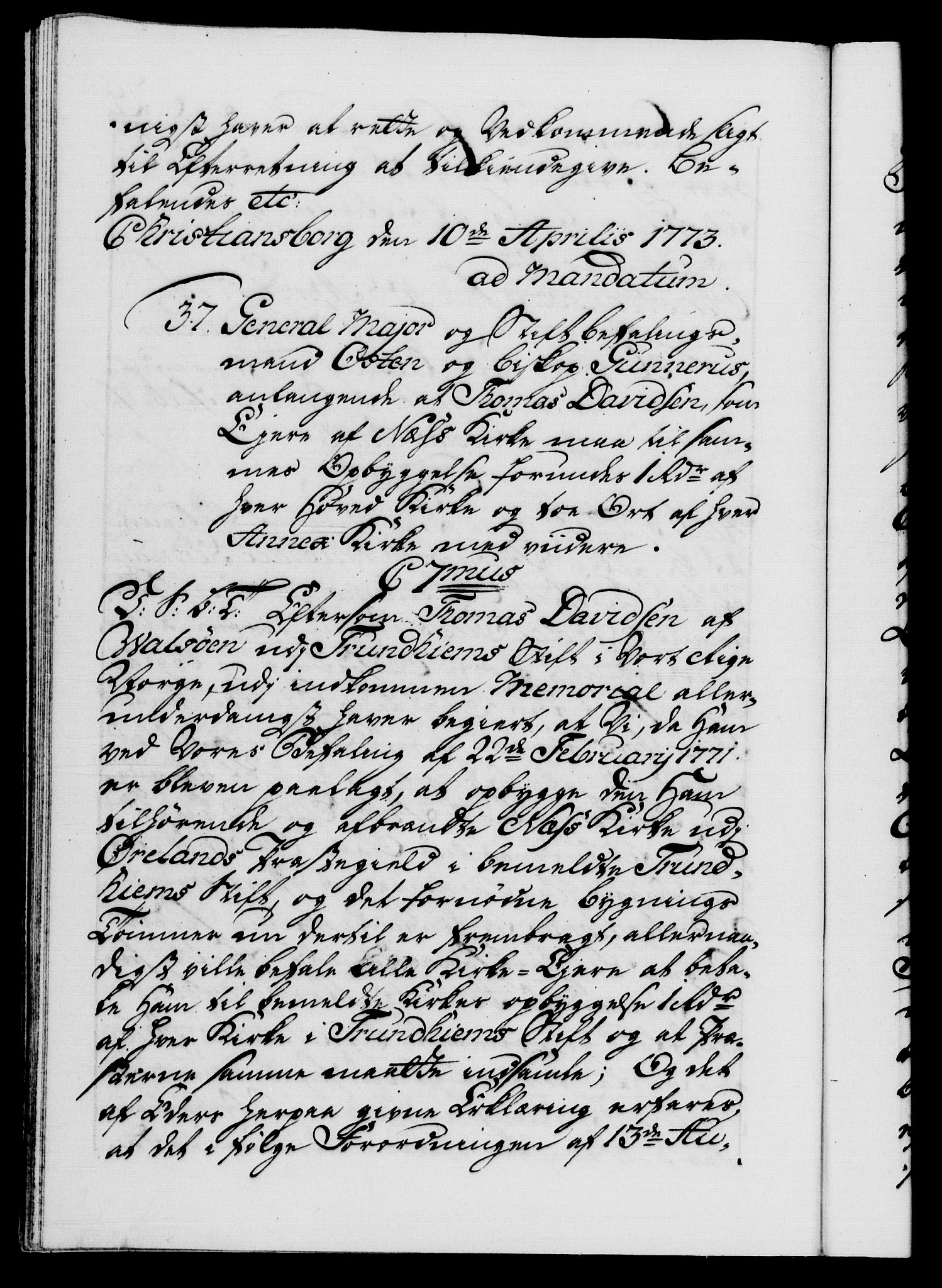 Danske Kanselli 1572-1799, AV/RA-EA-3023/F/Fc/Fca/Fcab/L0041: Norske tegnelser, 1773-1776, p. 29b
