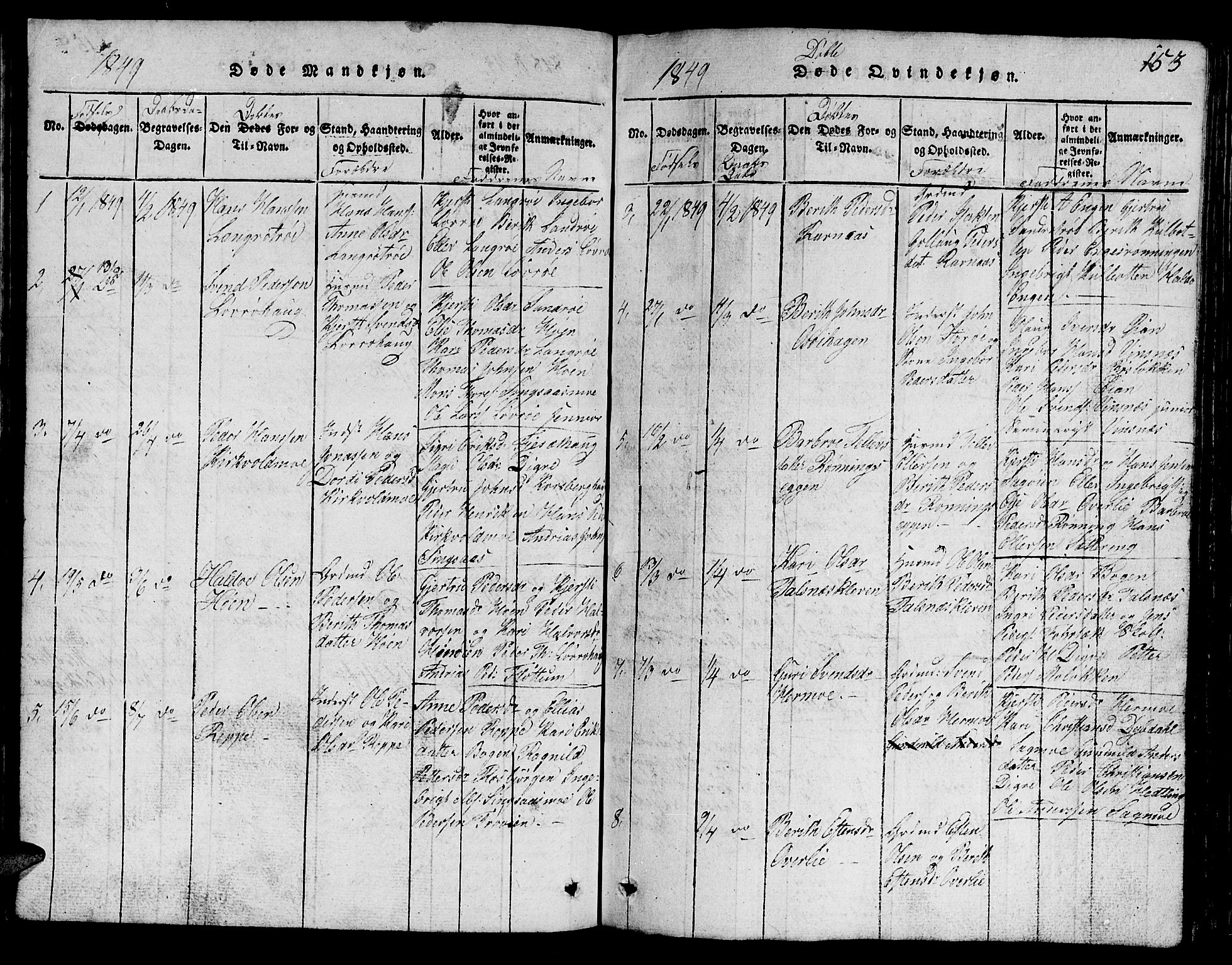 Ministerialprotokoller, klokkerbøker og fødselsregistre - Sør-Trøndelag, SAT/A-1456/688/L1026: Parish register (copy) no. 688C01, 1817-1860, p. 153