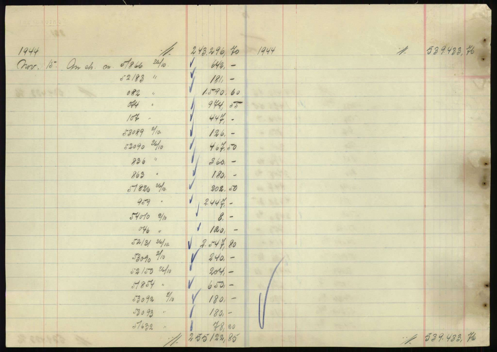 Forsvarsdepartementet, 10. kontor / Oppgjørskontoret, AV/RA-RAFA-1225/D/Db/L0180: Lista oppgjørskontor, 1942-1952, p. 1898