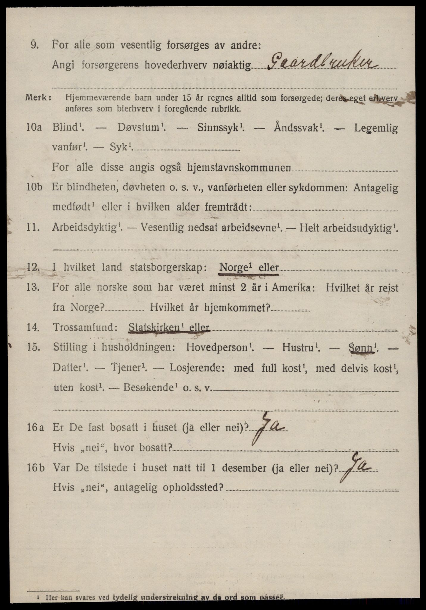 SAT, 1920 census for Sunnylven, 1920, p. 2771