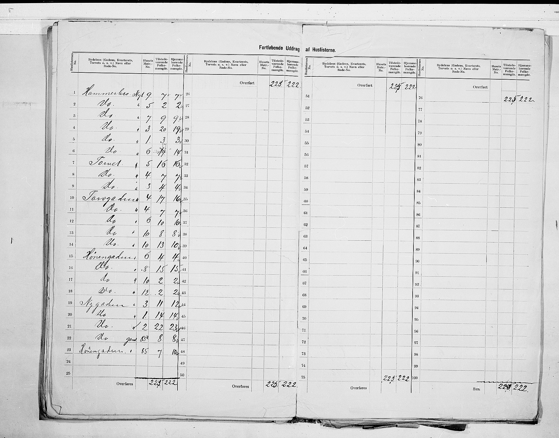 RA, 1900 census for Hønefoss, 1900, p. 19