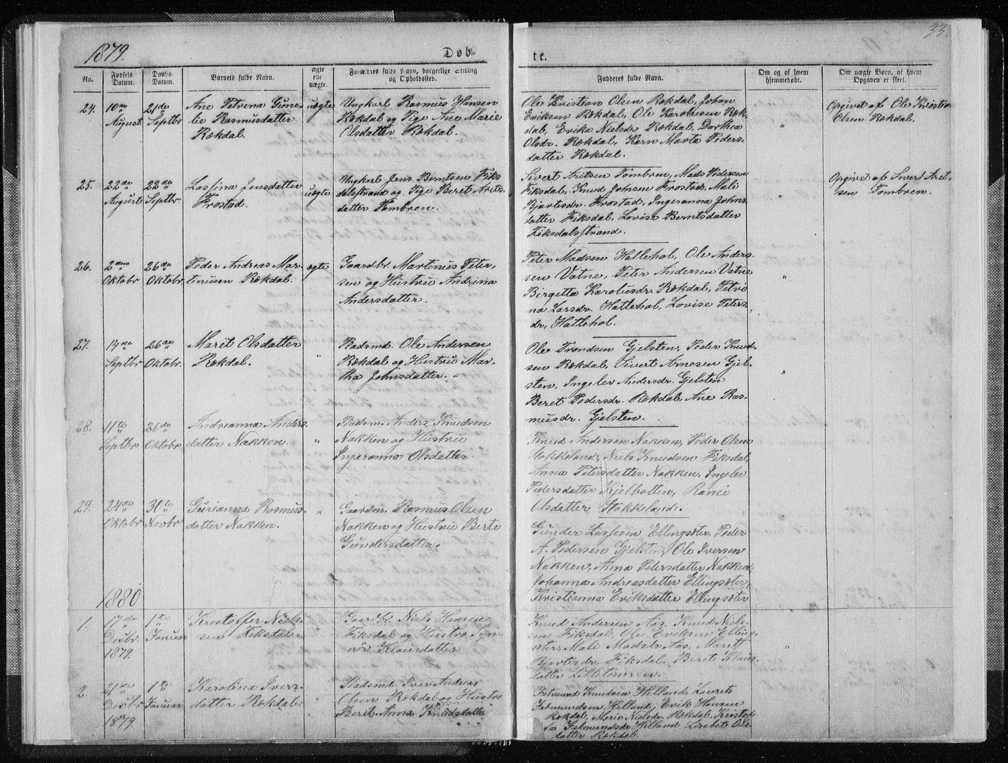 Ministerialprotokoller, klokkerbøker og fødselsregistre - Møre og Romsdal, SAT/A-1454/540/L0541: Parish register (copy) no. 540C01, 1867-1920, p. 33