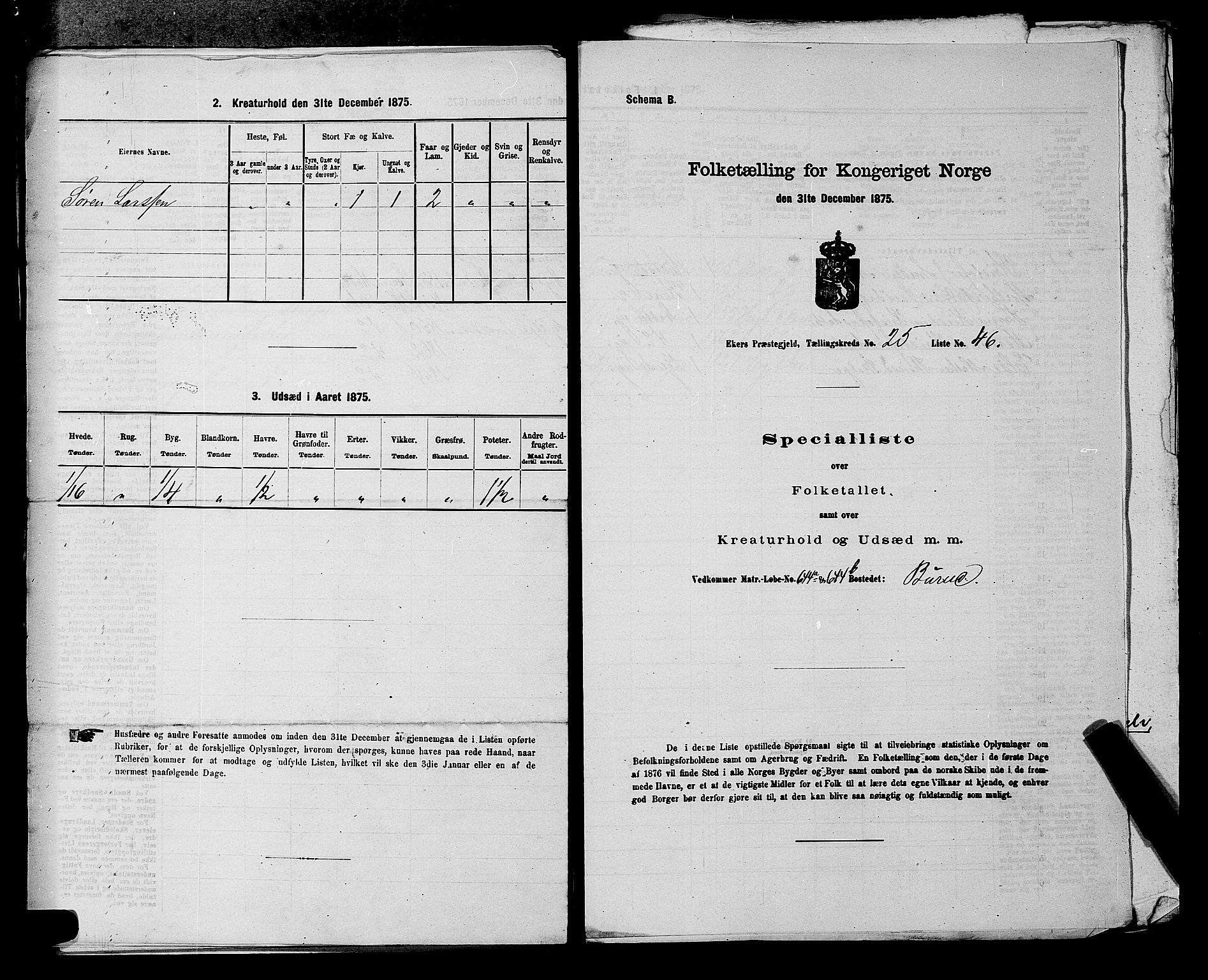 SAKO, 1875 census for 0624P Eiker, 1875, p. 4438