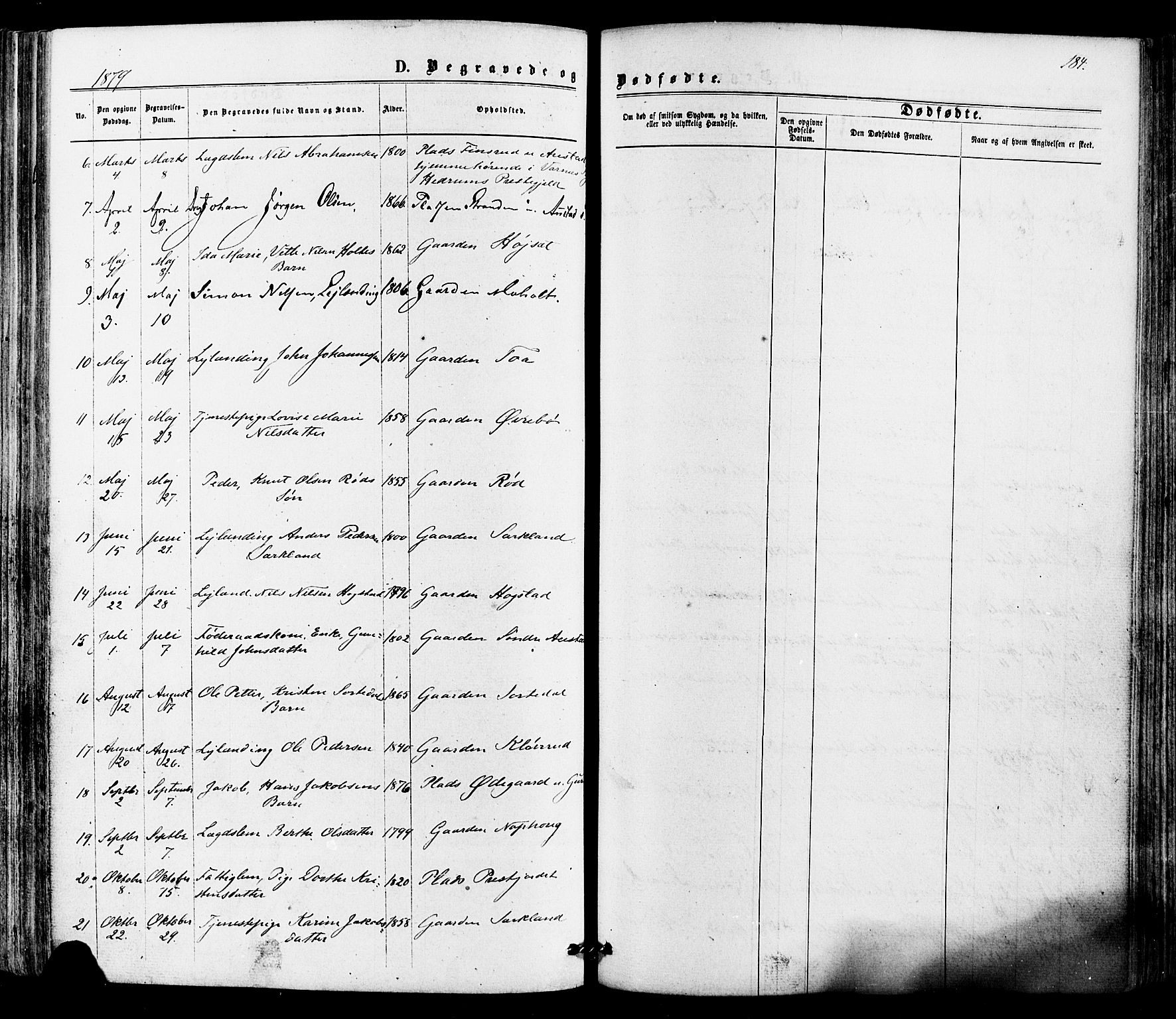 Siljan kirkebøker, AV/SAKO-A-300/F/Fa/L0002: Parish register (official) no. 2, 1870-1895, p. 184