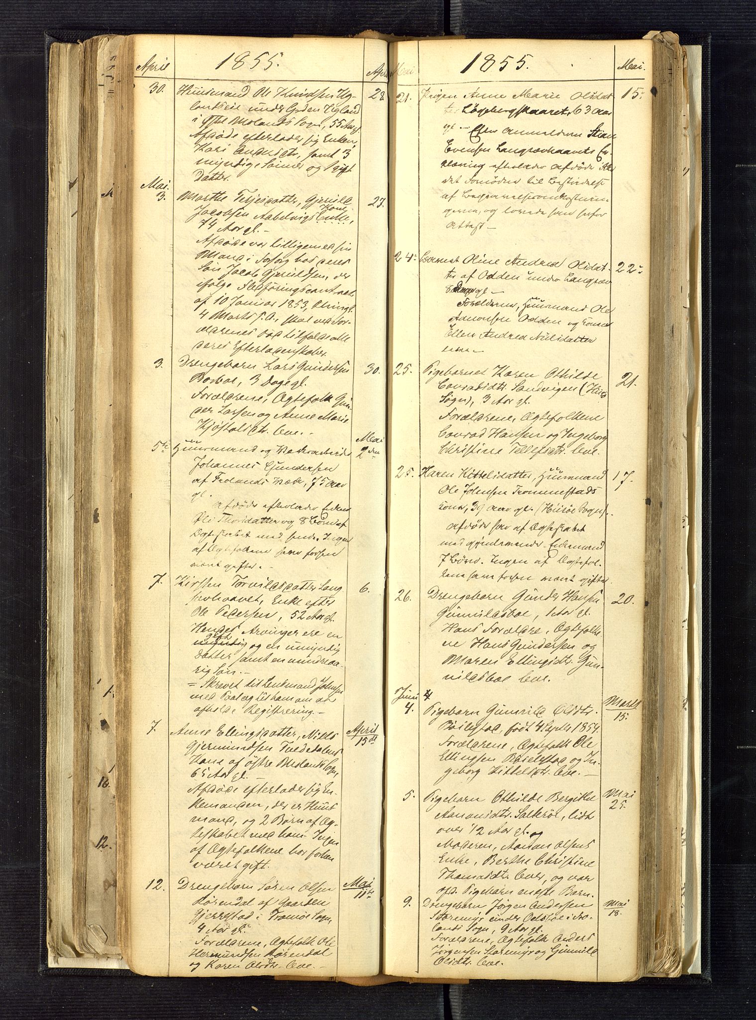 Nedenes sorenskriveri, AV/SAK-1221-0006/H/Ha/L0001: Dødsfallsfortegnelse nr 1, 1840-1863