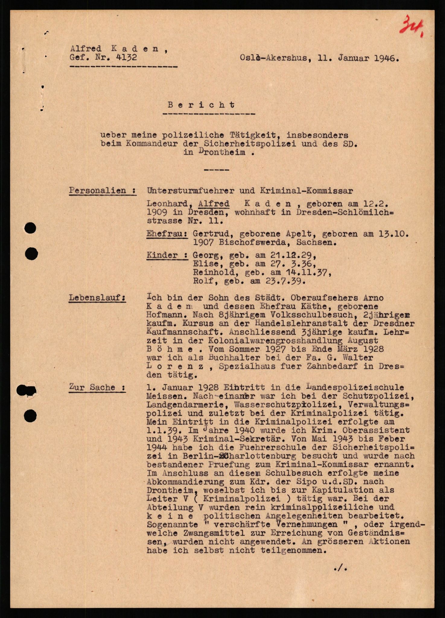 Forsvaret, Forsvarets overkommando II, AV/RA-RAFA-3915/D/Db/L0015: CI Questionaires. Tyske okkupasjonsstyrker i Norge. Tyskere., 1945-1946, p. 289