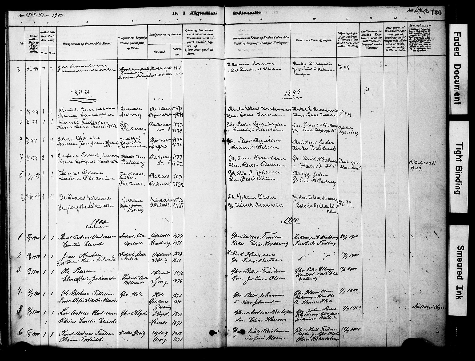 Ministerialprotokoller, klokkerbøker og fødselsregistre - Møre og Romsdal, AV/SAT-A-1454/563/L0736: Parish register (official) no. 563A01, 1878-1903, p. 136