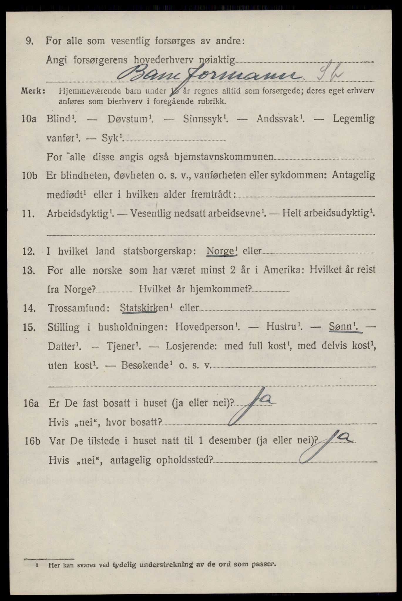 SAST, 1920 census for Lund, 1920, p. 2561