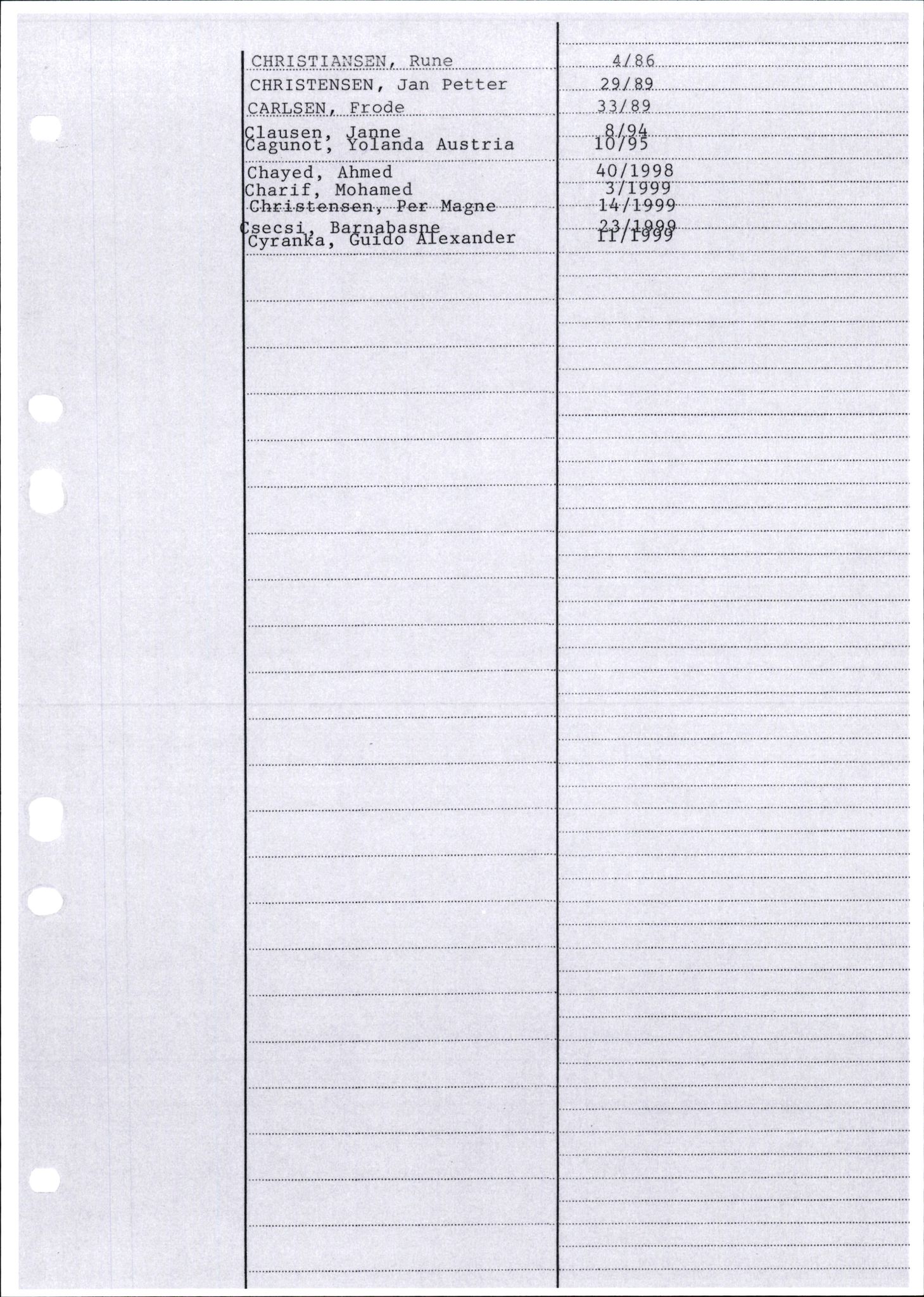 Mandal sorenskriveri, SAK/1221-0005/003/I/Ia/L0001: Vigselbok, 1986-1992, p. 3