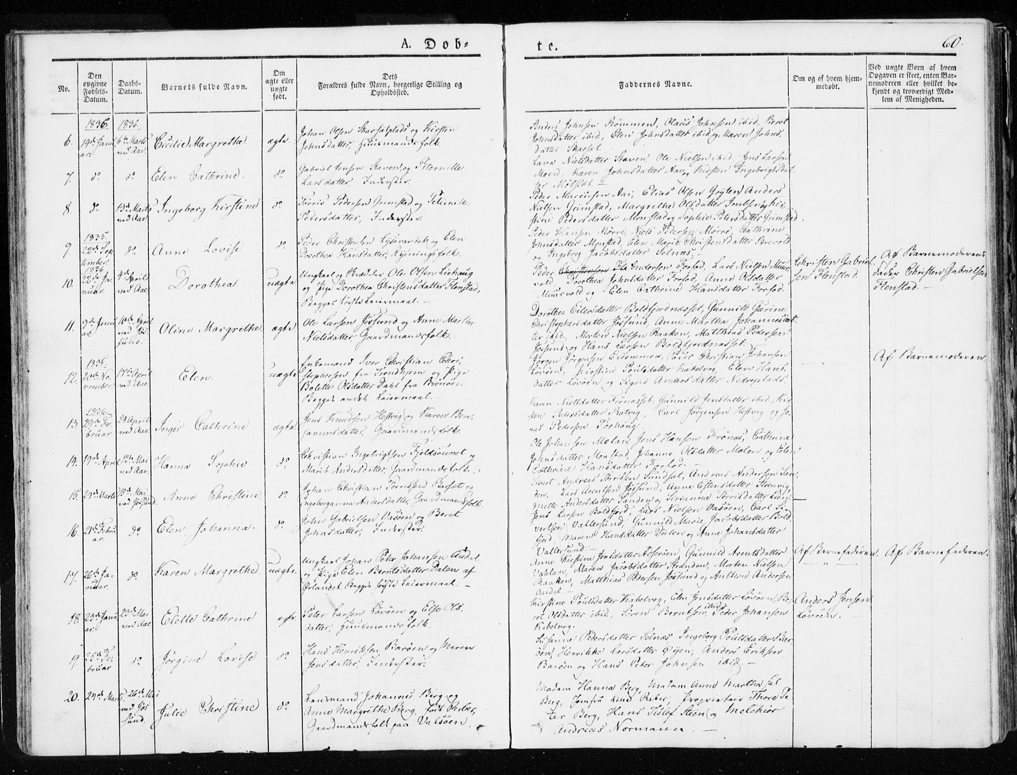 Ministerialprotokoller, klokkerbøker og fødselsregistre - Sør-Trøndelag, SAT/A-1456/655/L0676: Parish register (official) no. 655A05, 1830-1847, p. 60