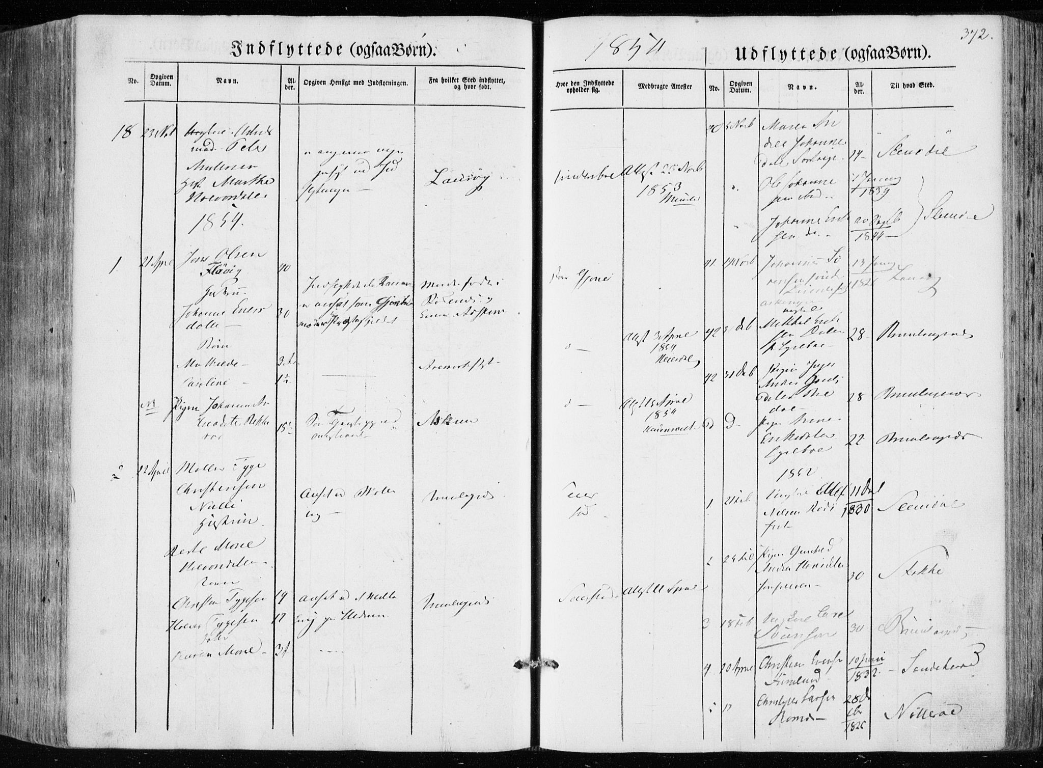 Hedrum kirkebøker, SAKO/A-344/F/Fa/L0006: Parish register (official) no. I 6, 1849-1857, p. 372