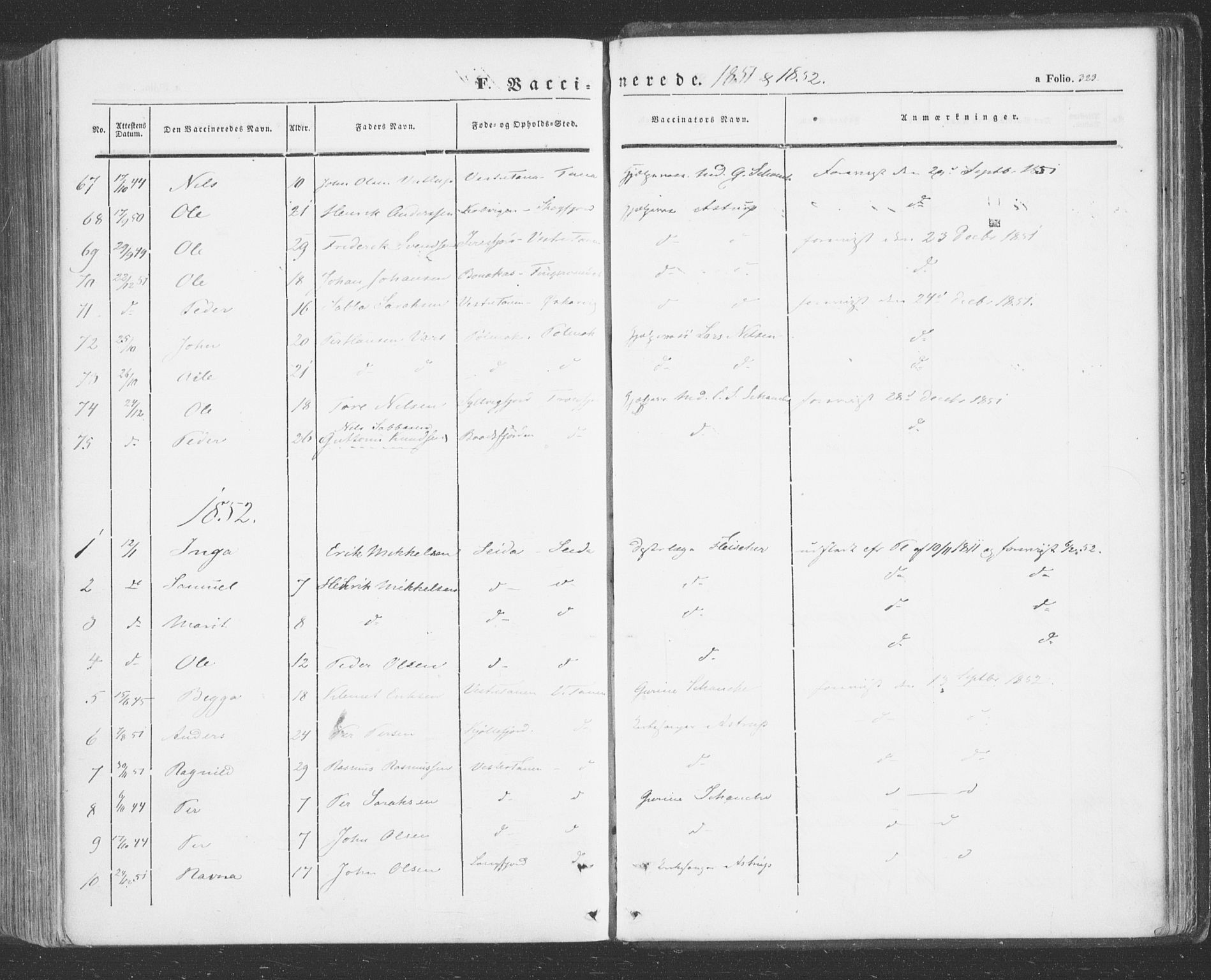 Tana sokneprestkontor, AV/SATØ-S-1334/H/Ha/L0001kirke: Parish register (official) no. 1, 1846-1861, p. 323