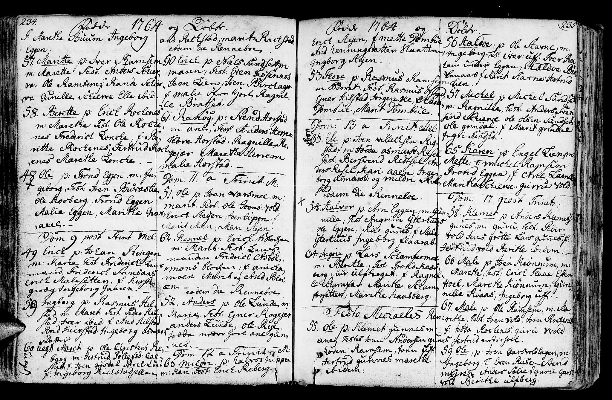 Ministerialprotokoller, klokkerbøker og fødselsregistre - Sør-Trøndelag, SAT/A-1456/672/L0851: Parish register (official) no. 672A04, 1751-1775, p. 234-235