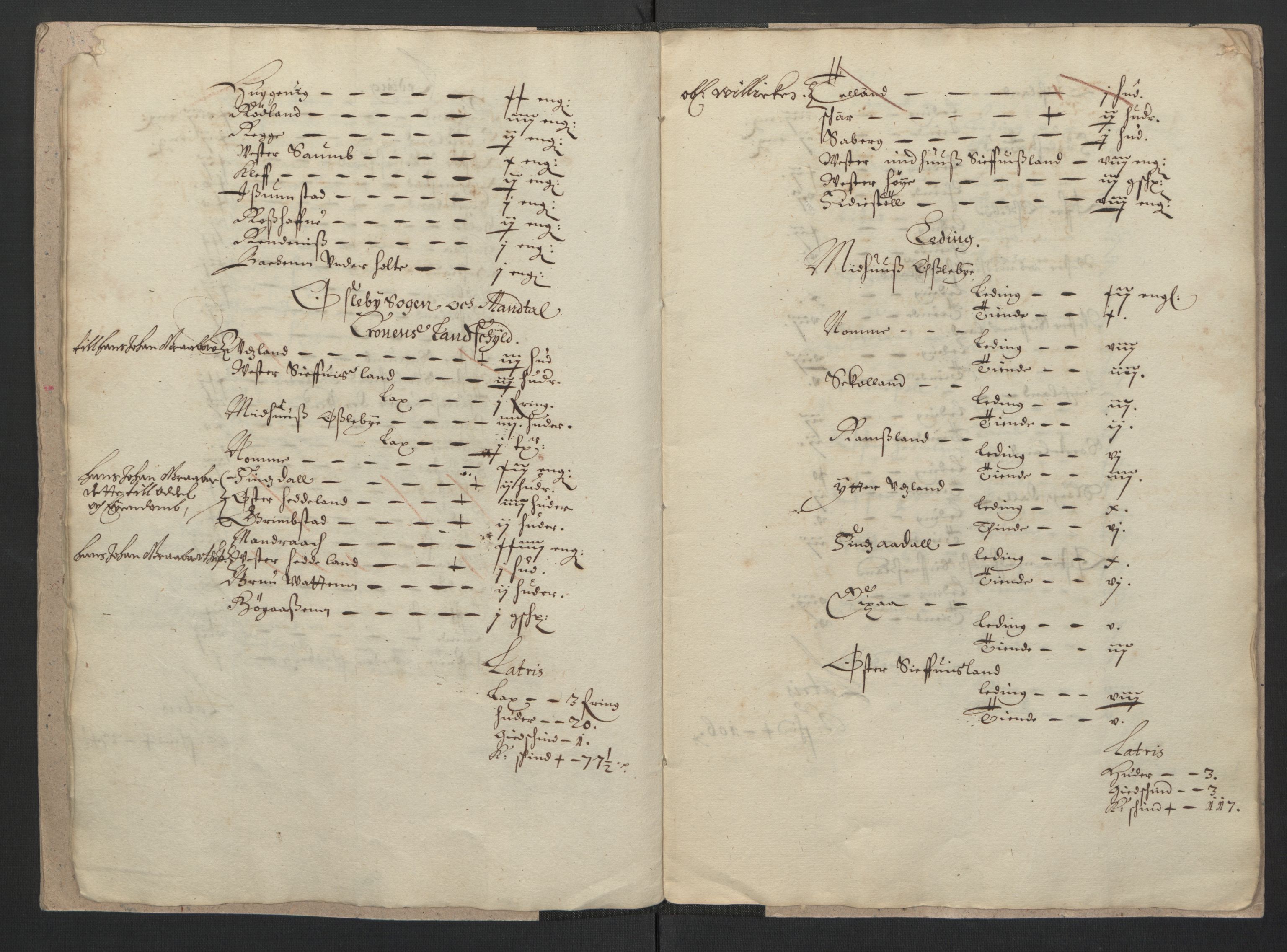 Rentekammeret inntil 1814, Realistisk ordnet avdeling, AV/RA-EA-4070/L/L0021/0001: Agder lagdømme: / Kronens jordebok. Mandal len, 1661