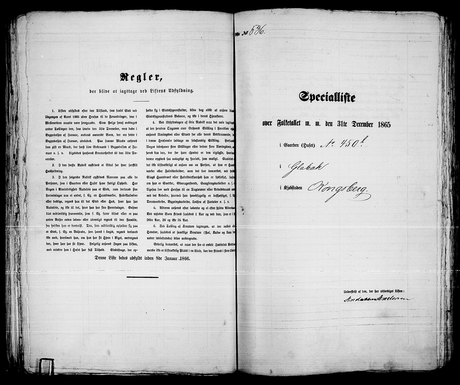 RA, 1865 census for Kongsberg/Kongsberg, 1865, p. 1084