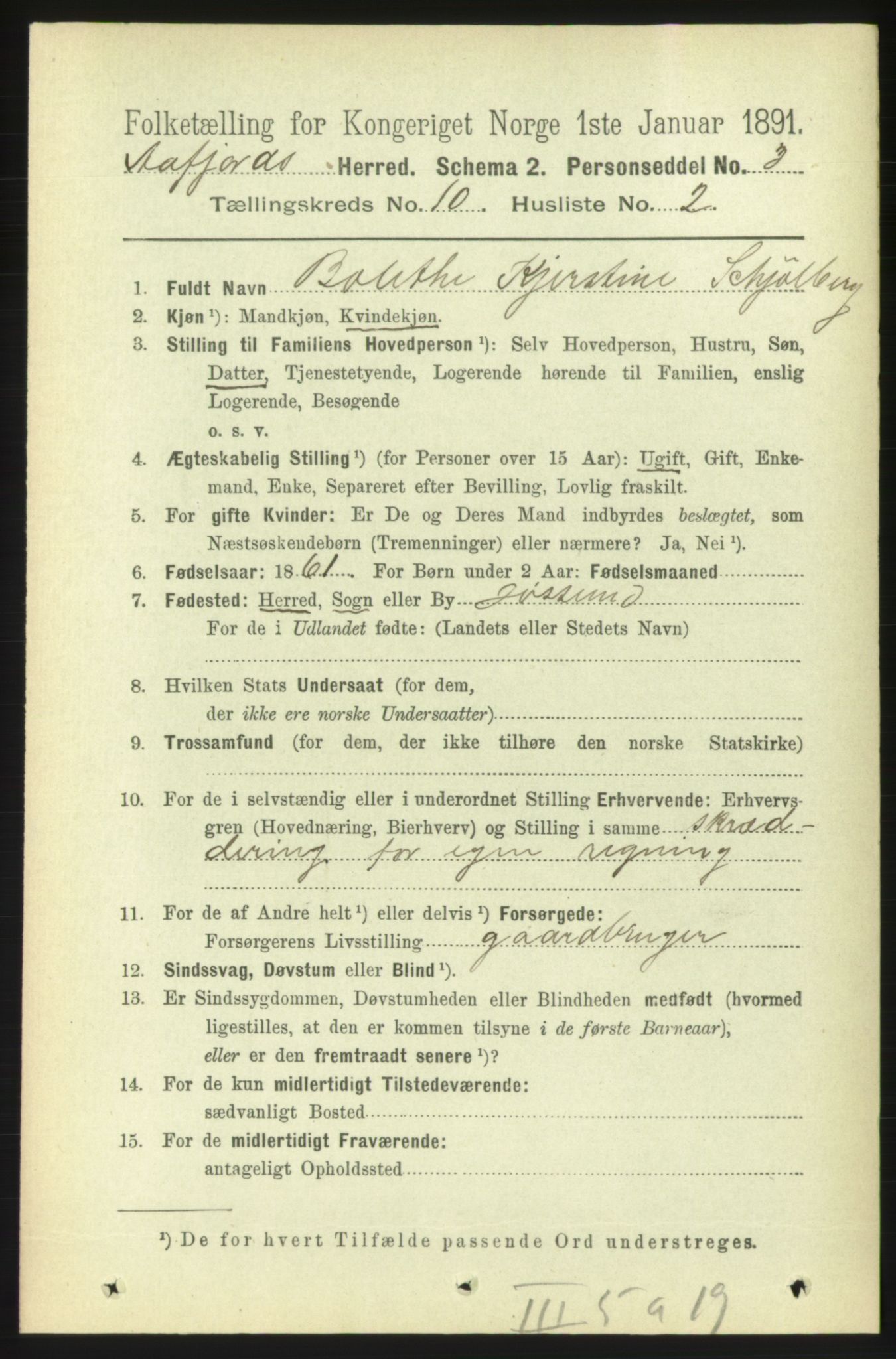 RA, 1891 census for 1630 Åfjord, 1891, p. 2970