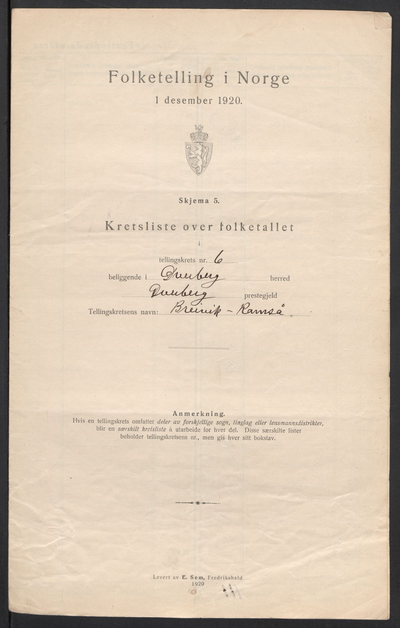 SAT, 1920 census for Dverberg, 1920, p. 24