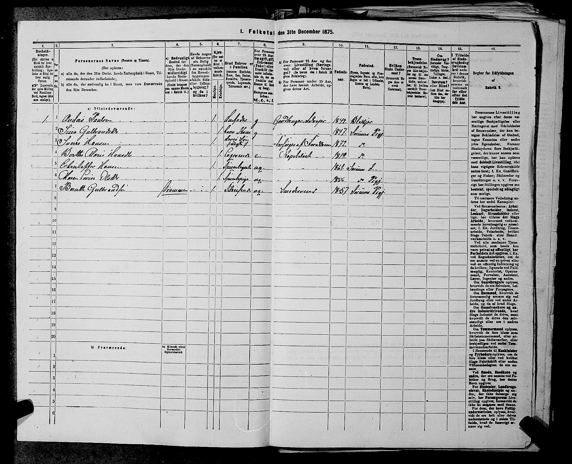 RA, 1875 census for 0226P Sørum, 1875, p. 634