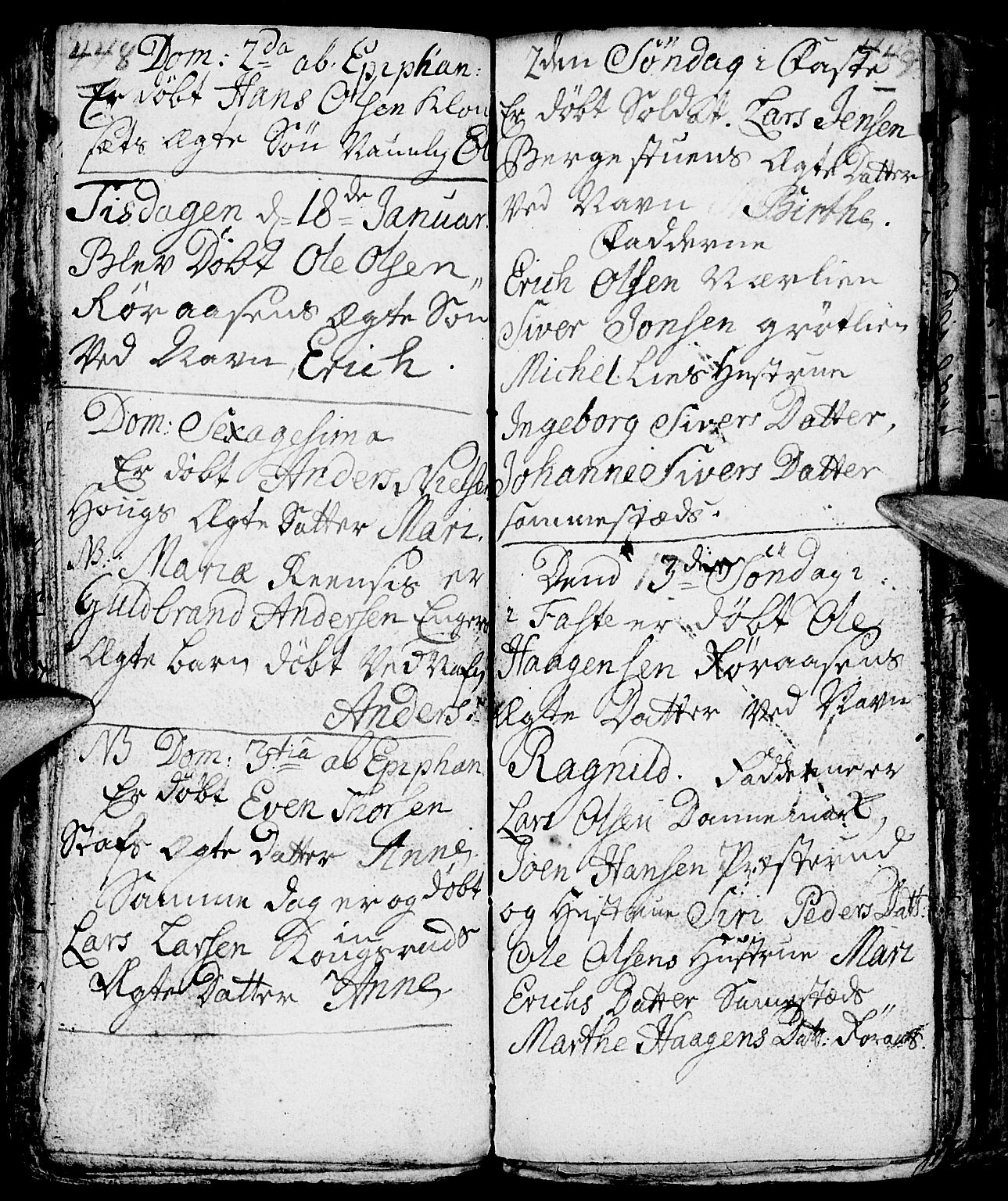 Nes prestekontor, Hedmark, AV/SAH-PREST-020/L/La/L0001: Parish register (copy) no. 1, 1663-1784, p. 448-449