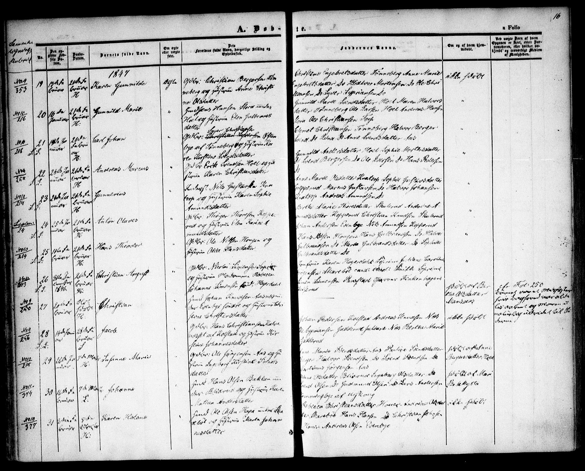 Høland prestekontor Kirkebøker, AV/SAO-A-10346a/F/Fa/L0009: Parish register (official) no. I 9, 1846-1853, p. 16