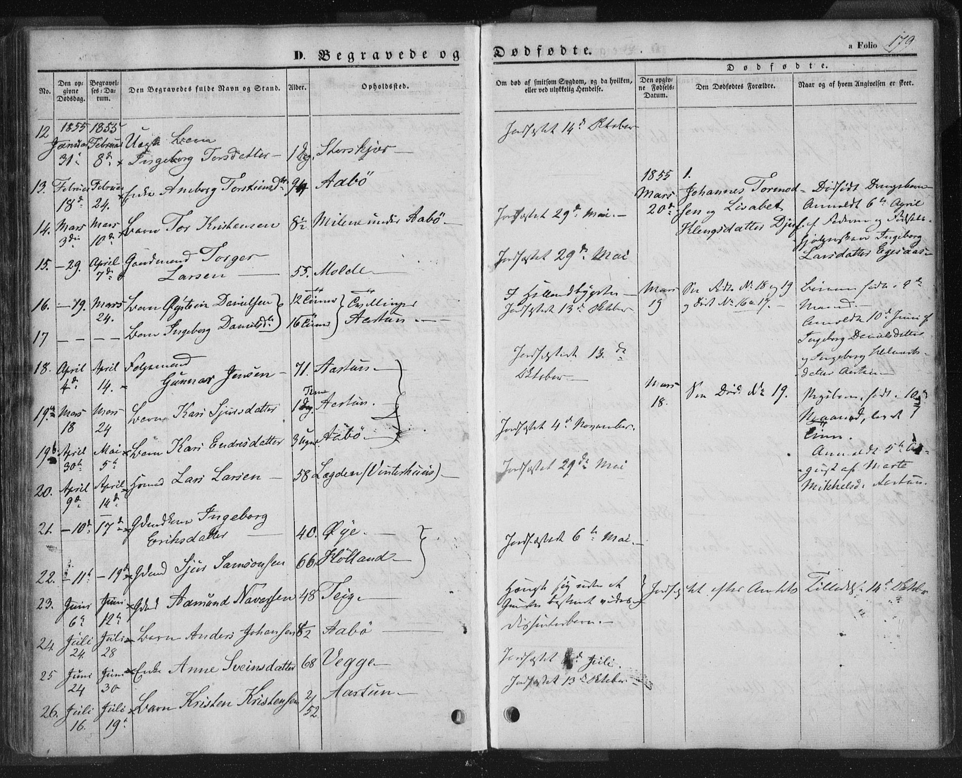 Sand sokneprestkontor, AV/SAST-A-101848/01/III/L0002: Parish register (official) no. A 2, 1838-1859, p. 179