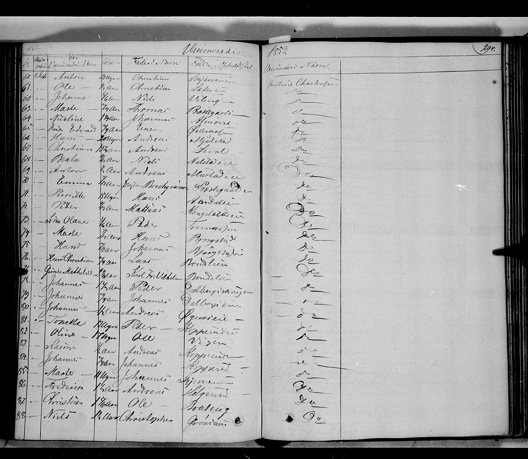 Vardal prestekontor, AV/SAH-PREST-100/H/Ha/Haa/L0005: Parish register (official) no. 5, 1831-1853, p. 294