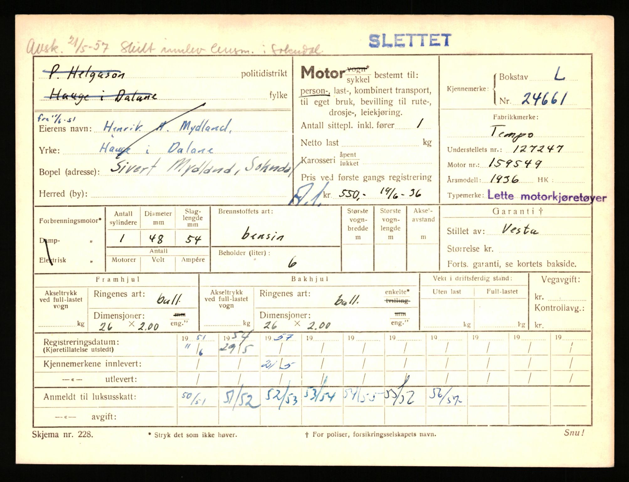 Stavanger trafikkstasjon, AV/SAST-A-101942/0/F/L0042: L-24600 - L-25233, 1930-1971, p. 257