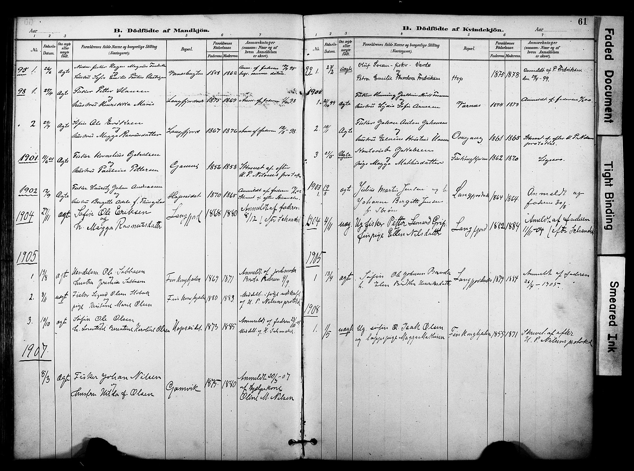 Tana sokneprestkontor, SATØ/S-1334/H/Ha/L0006kirke: Parish register (official) no. 6, 1892-1908, p. 61